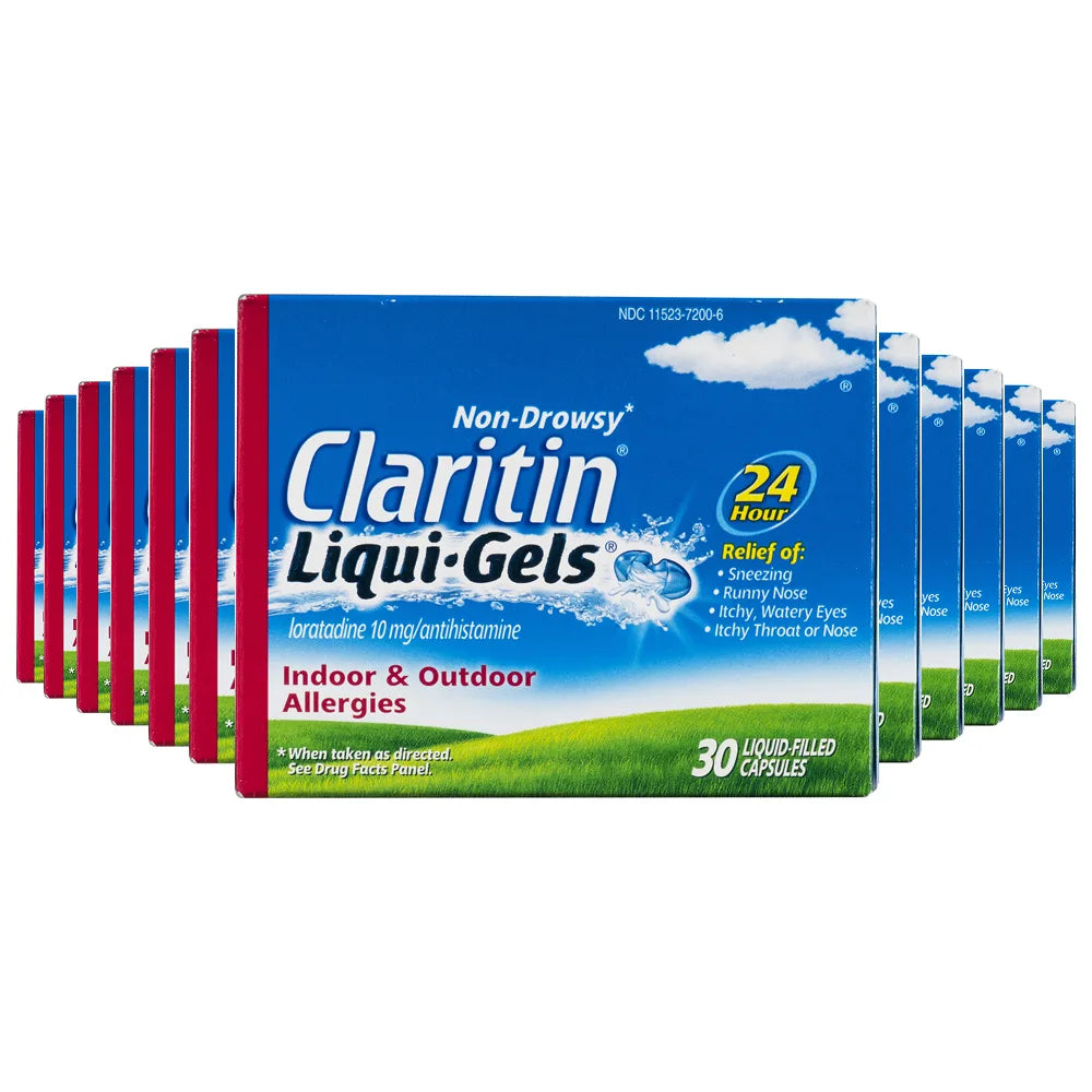 Claritin - Non-Drowsy Liqui-Gels Indoor & Outdoor Allergies 10 mg - 30 Ct - 36 Pack