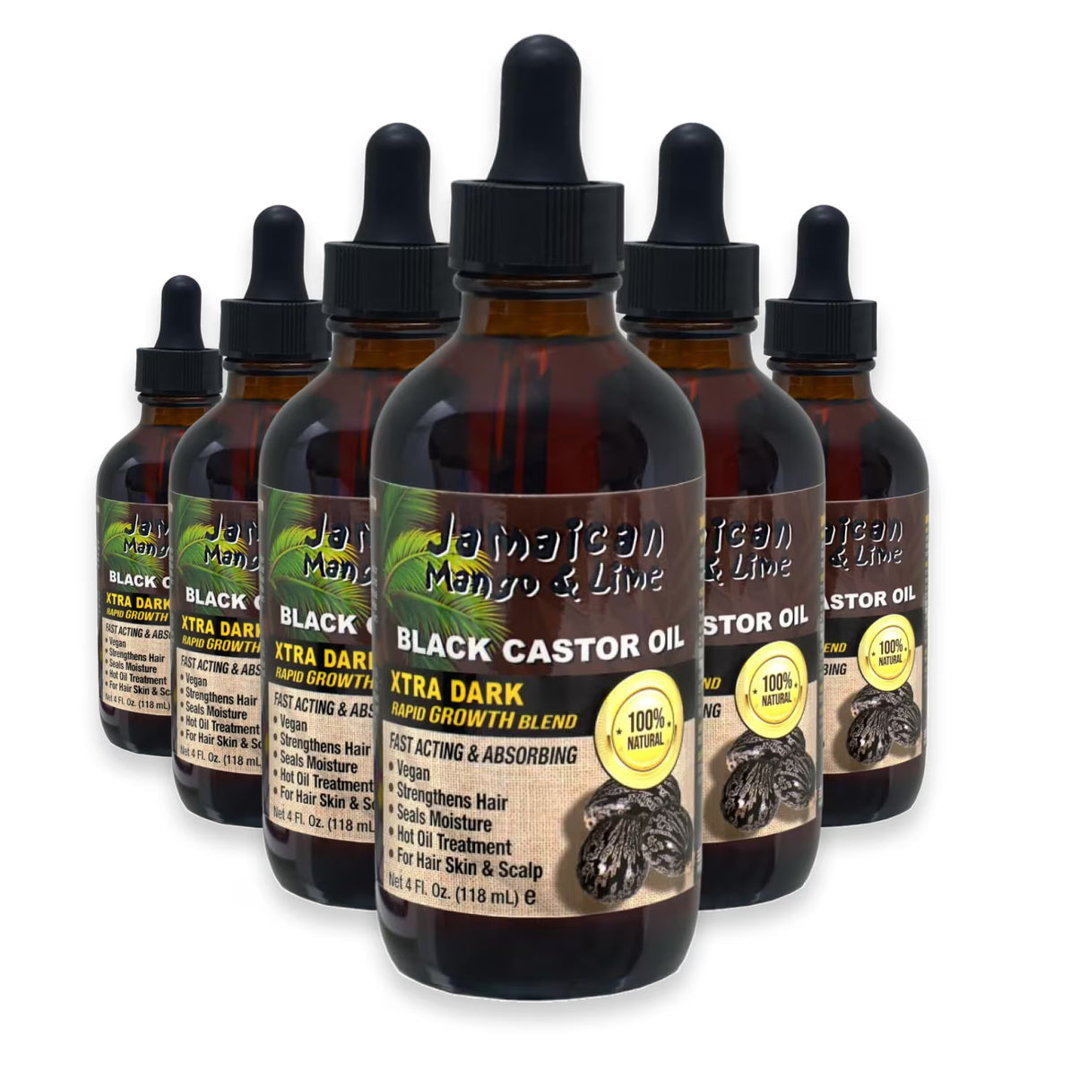 Jamaican Black Castor Oil – Dark – 4 oz – 6 Pack