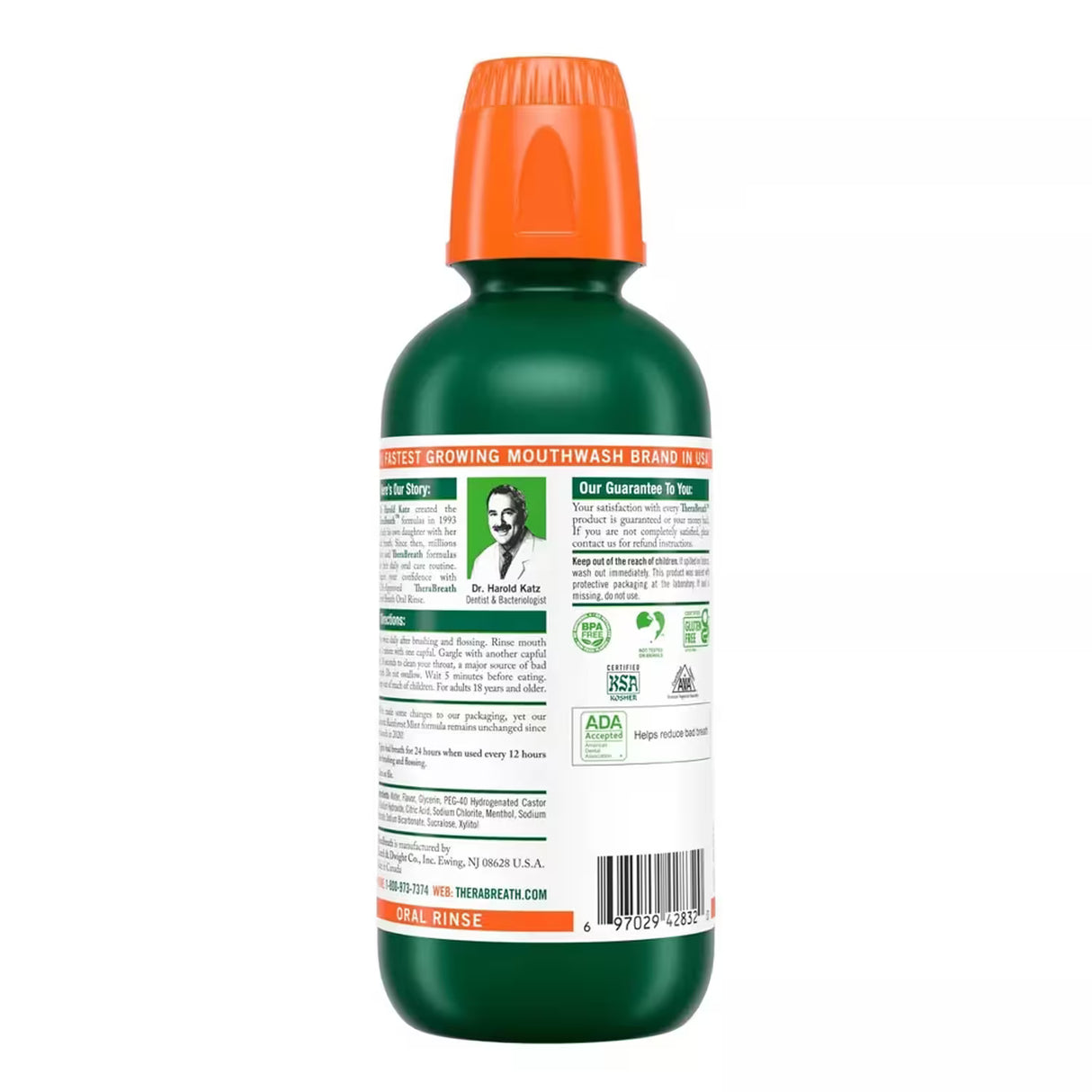 TheraBreath Rainforest Mint Oral Rinse – 16 oz – 12 Pack