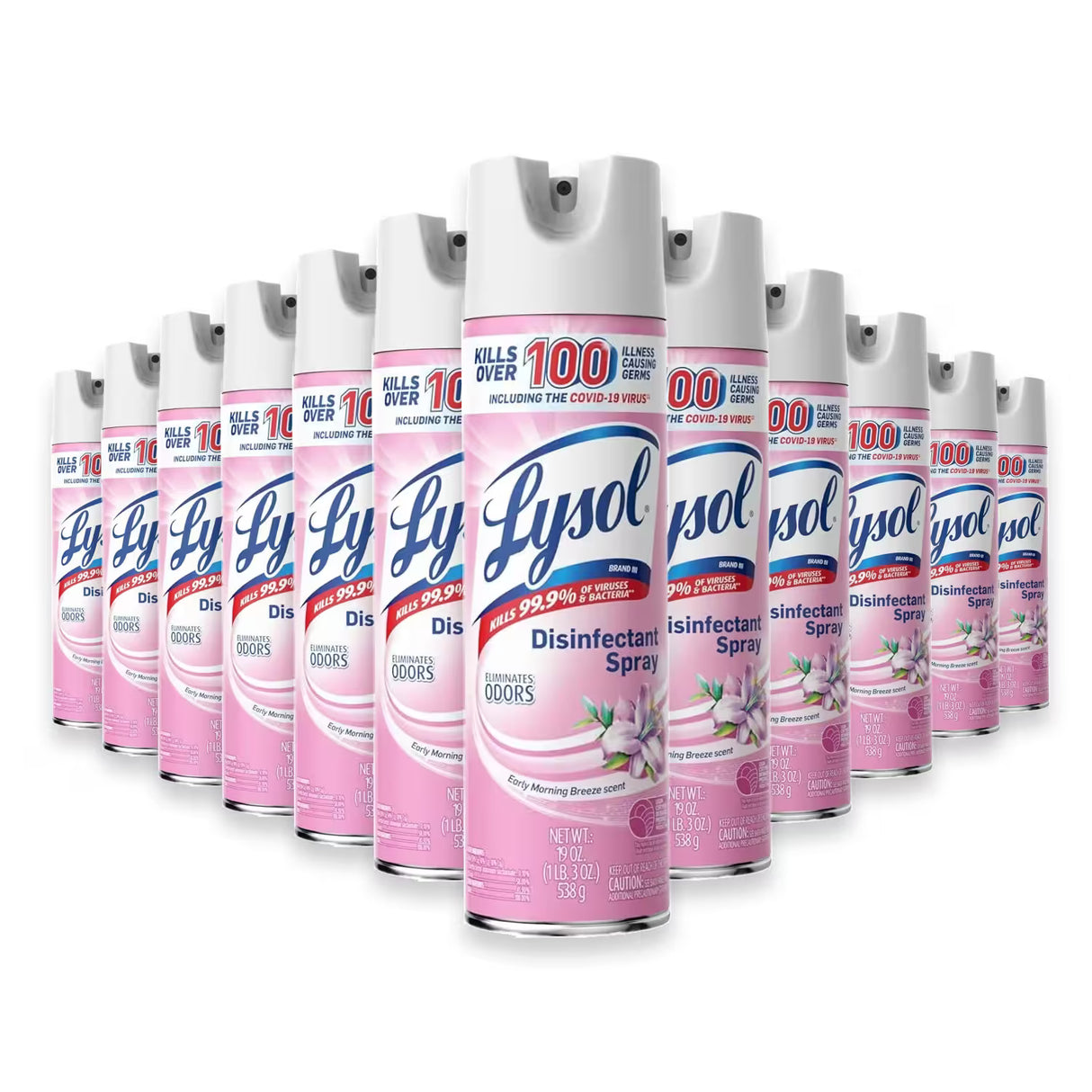 Lysol Disinfectant Spray, Early Morning Breeze - 19 oz - 12 Pack