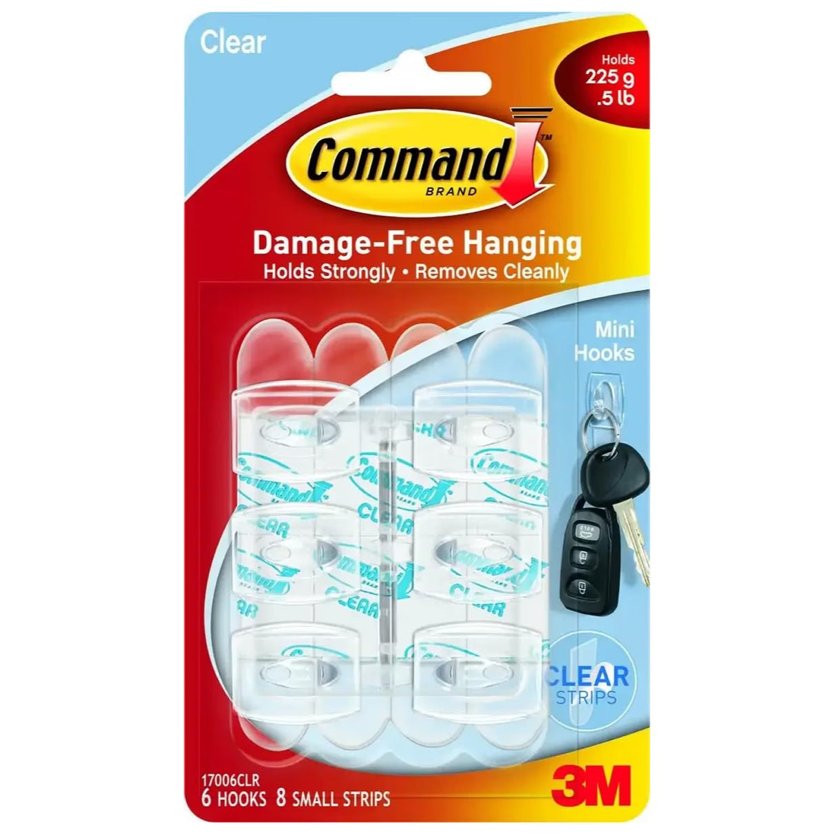 3M Command Mini Clear Hooks - 6ct - 36 Pack