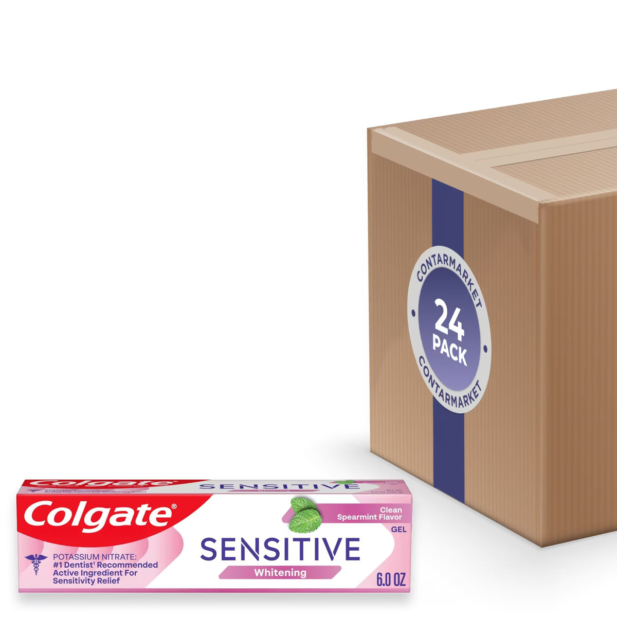 Colgate Sensitive Maximum Strength Whitening Toothpaste Spearmint Gel - 6 oz - 24 Pack