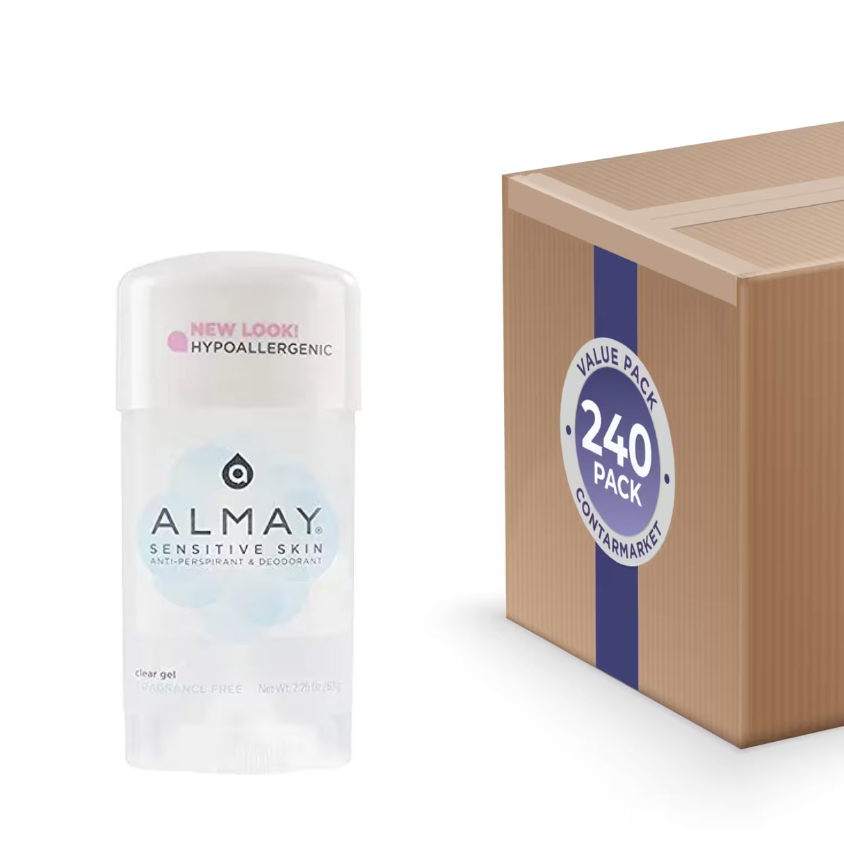 Almay - Anti-Perspirant & Deodorant, Clear Gel, Fragrance Free - 2.25 Oz - 240 Pack
