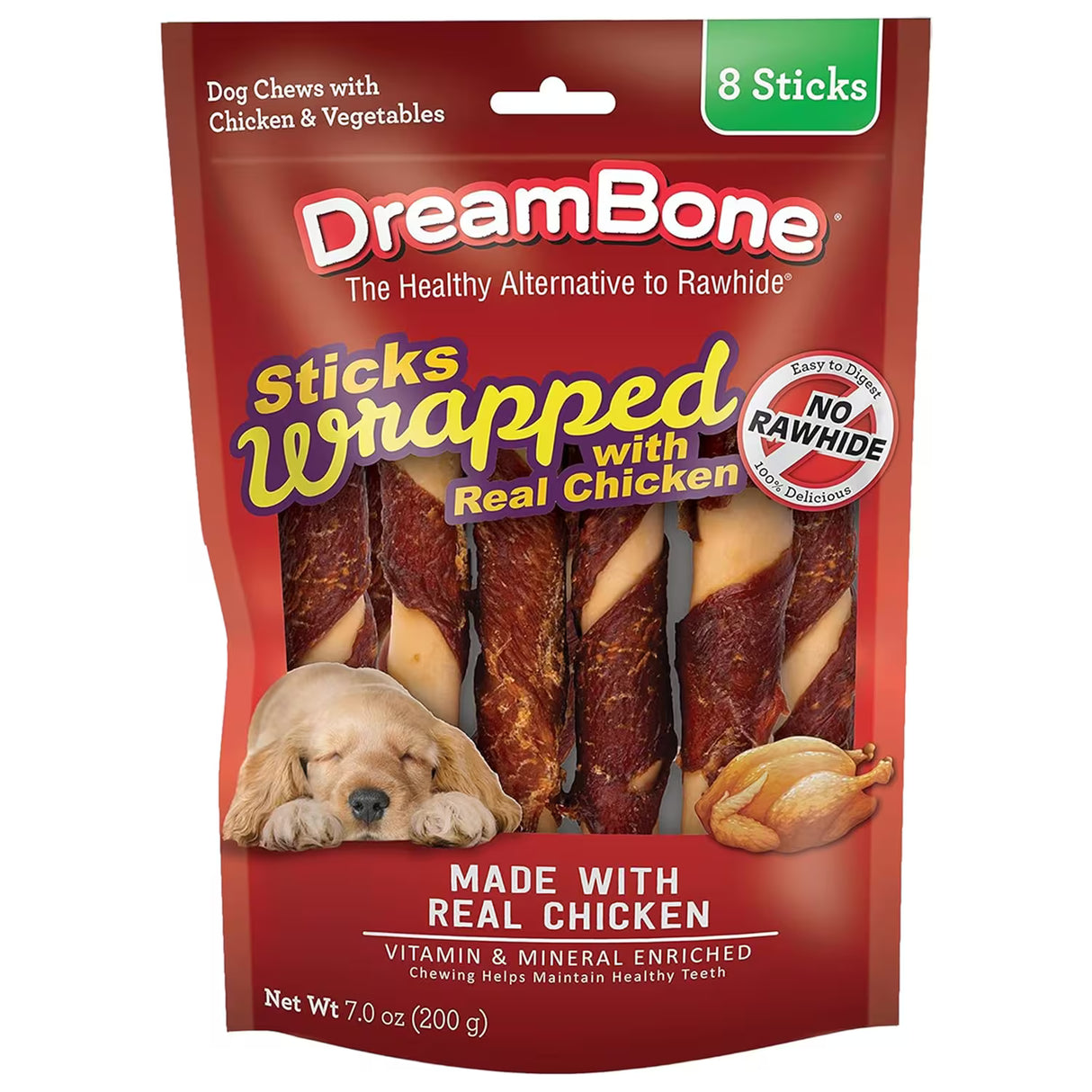 DreamBone Large Chicken Dog Treats 8 Pack - 24 Pack