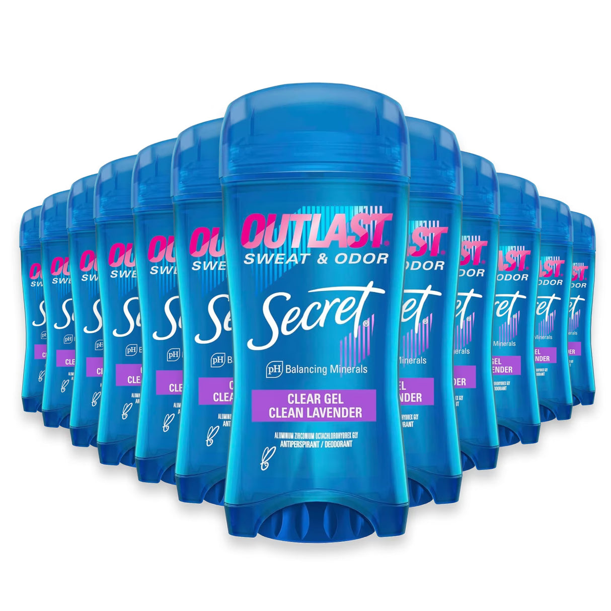 Secret Outlast Lavender Clear Gel Antiperspirant Deodorant - 2.6 oz - 12 Pack