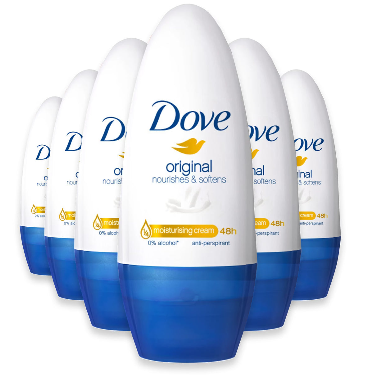 Dove Antiperspirant Deodorant Roll-On, Original 40 ml – 6 Pack