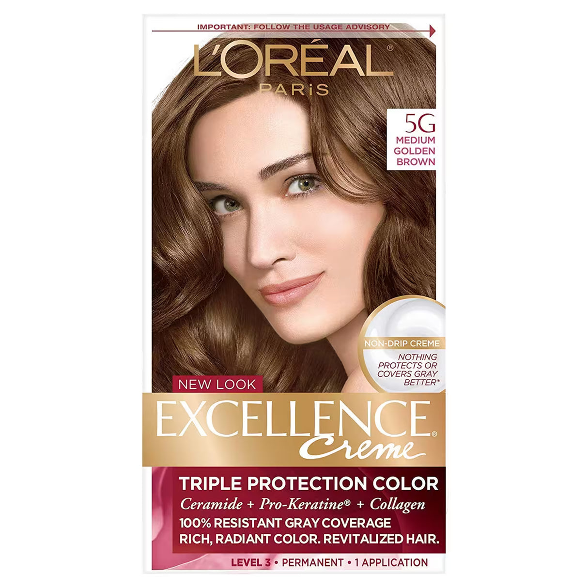 L'Oréal Paris Excellence Crème 5G Medium Golden Brown Permanent Hair Color Kit - 12 Pack