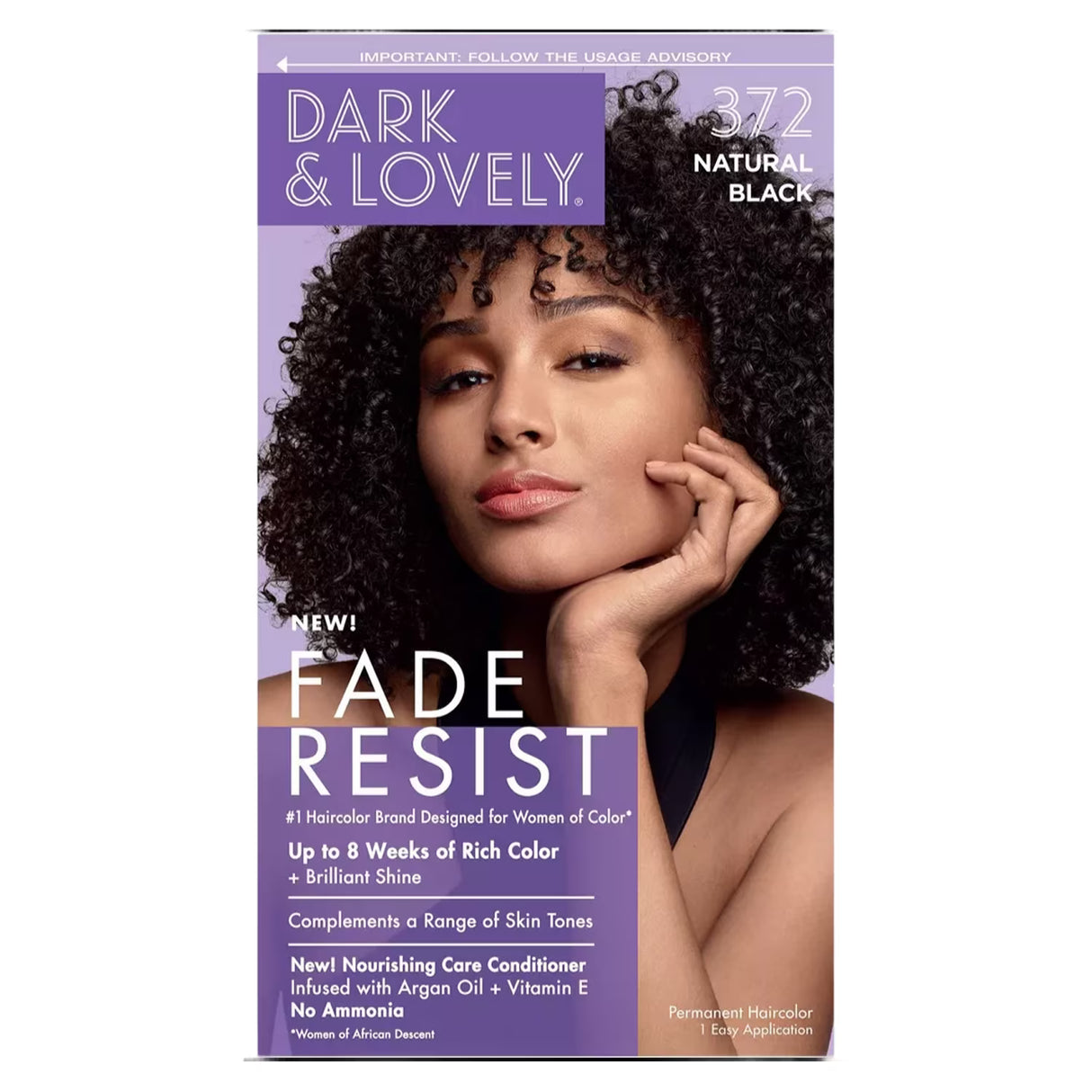 Dark & Lovely Hair Color, #372 Natural Black Hair Color - 12 Pack