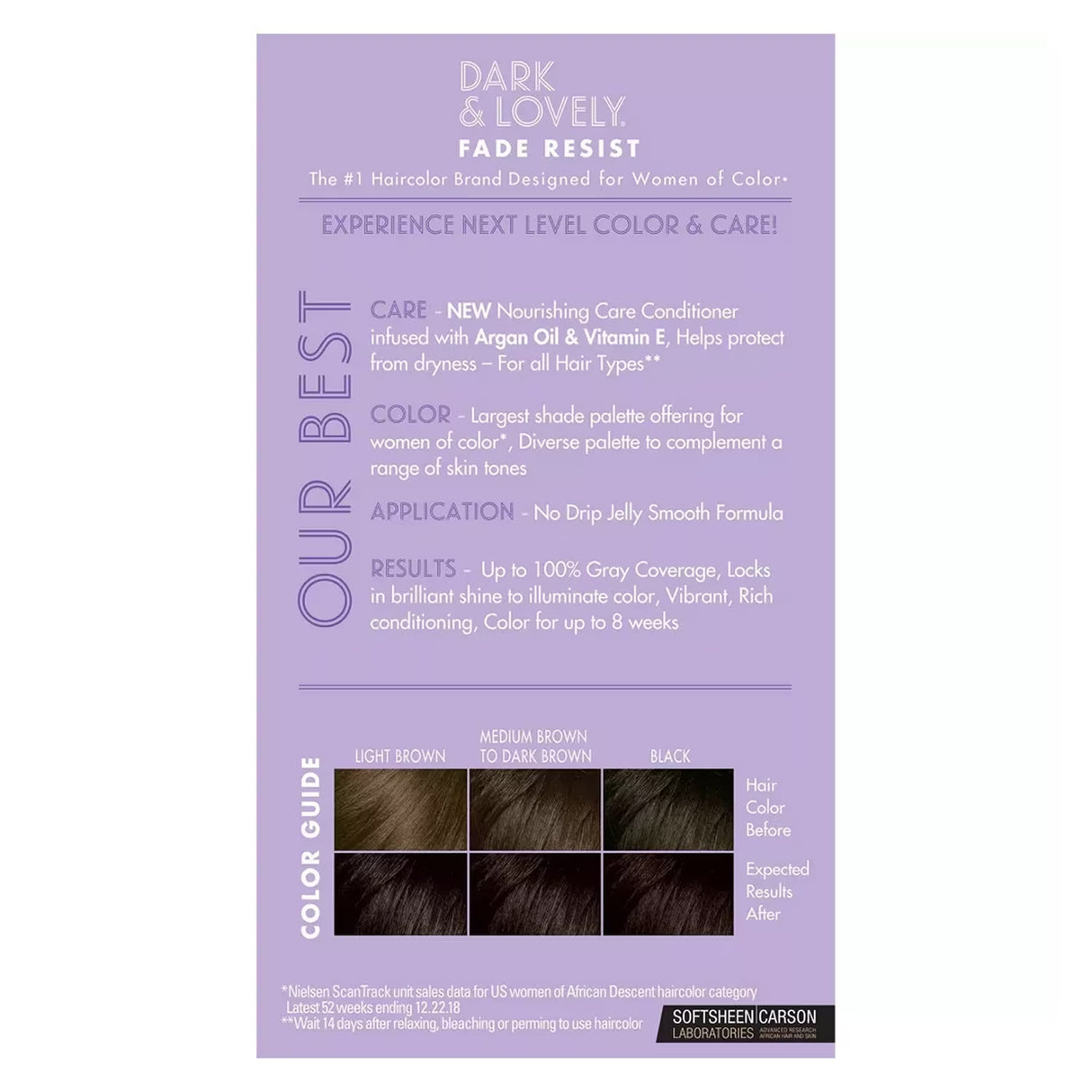 Dark & Lovely Hair Color, #372 Natural Black Hair Color - 12 Pack