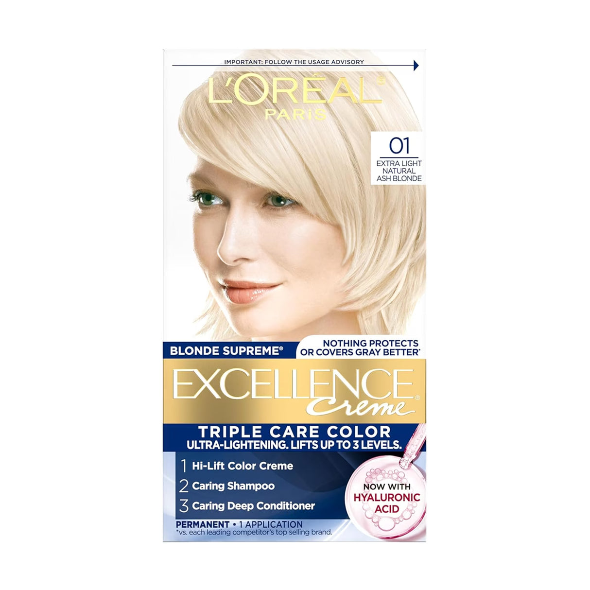 L’Oréal Excellence Creme Hair Color Kit, 01X Extra Light Ash Blonde - 12 Pack