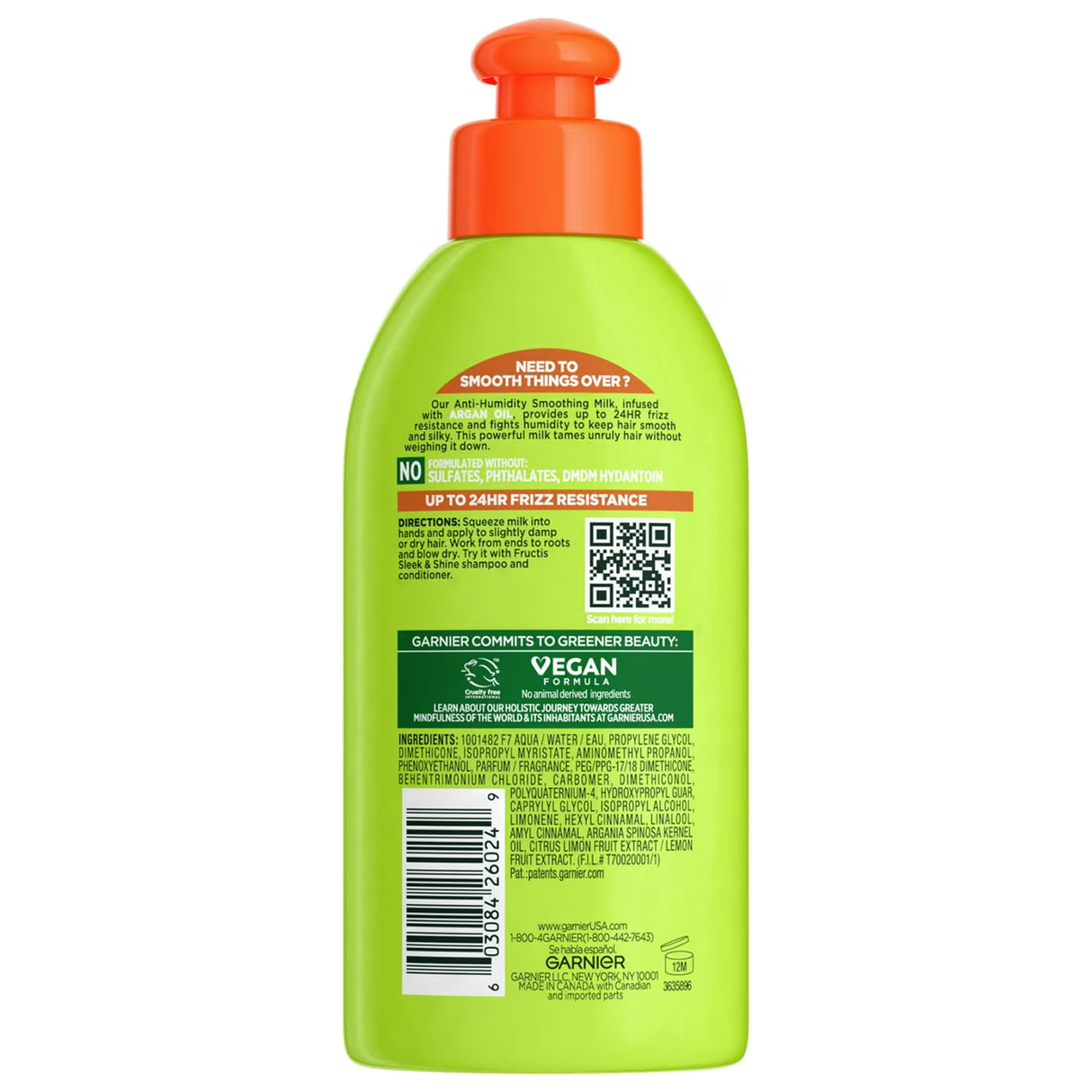 Garnier Fructis Smooth Air Dry Anti-Frizz Cream – 5.1 oz - 6 Pack