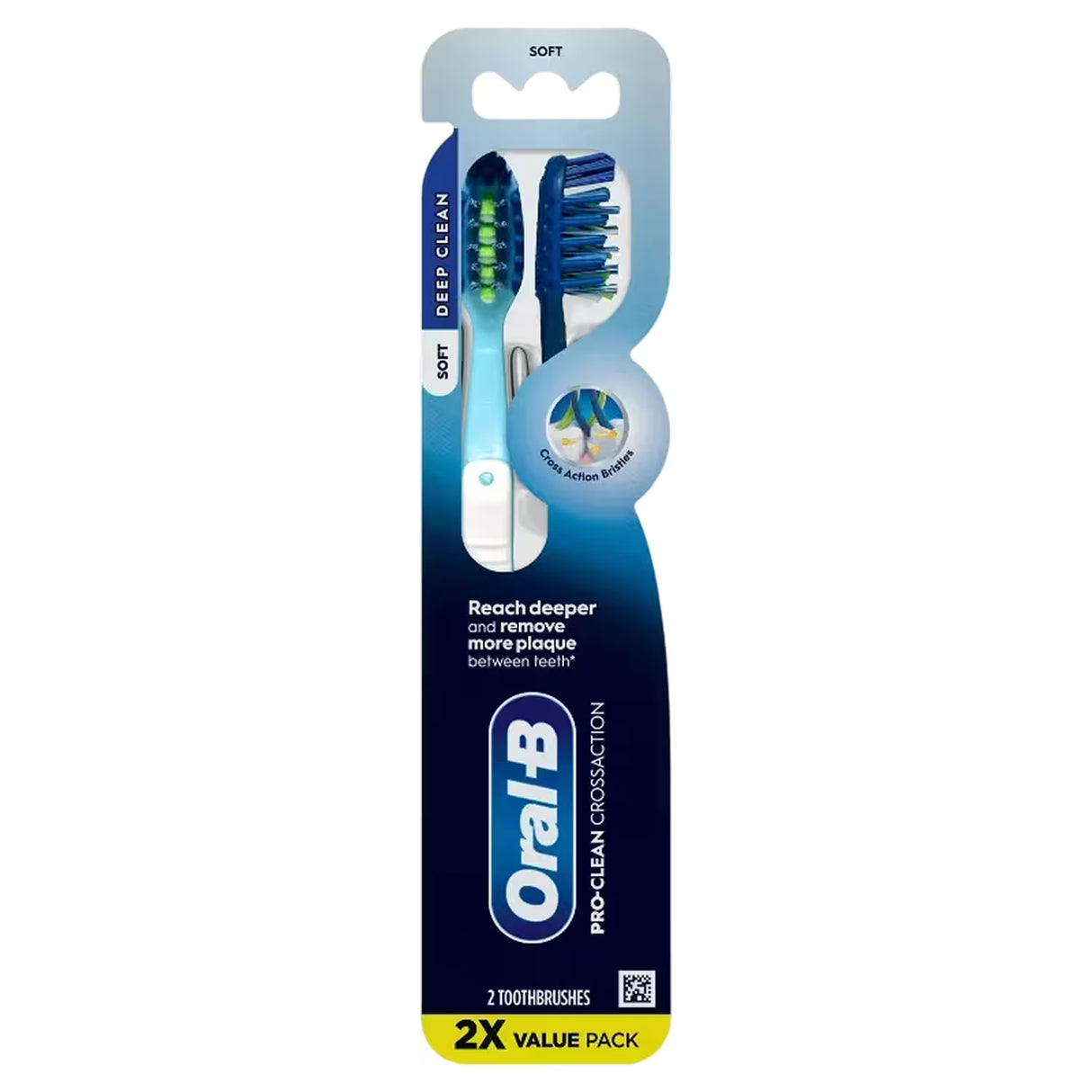 Oral-B CrossAction Pro Toothbrush Soft Bristles – 2 ct – 72 Pack