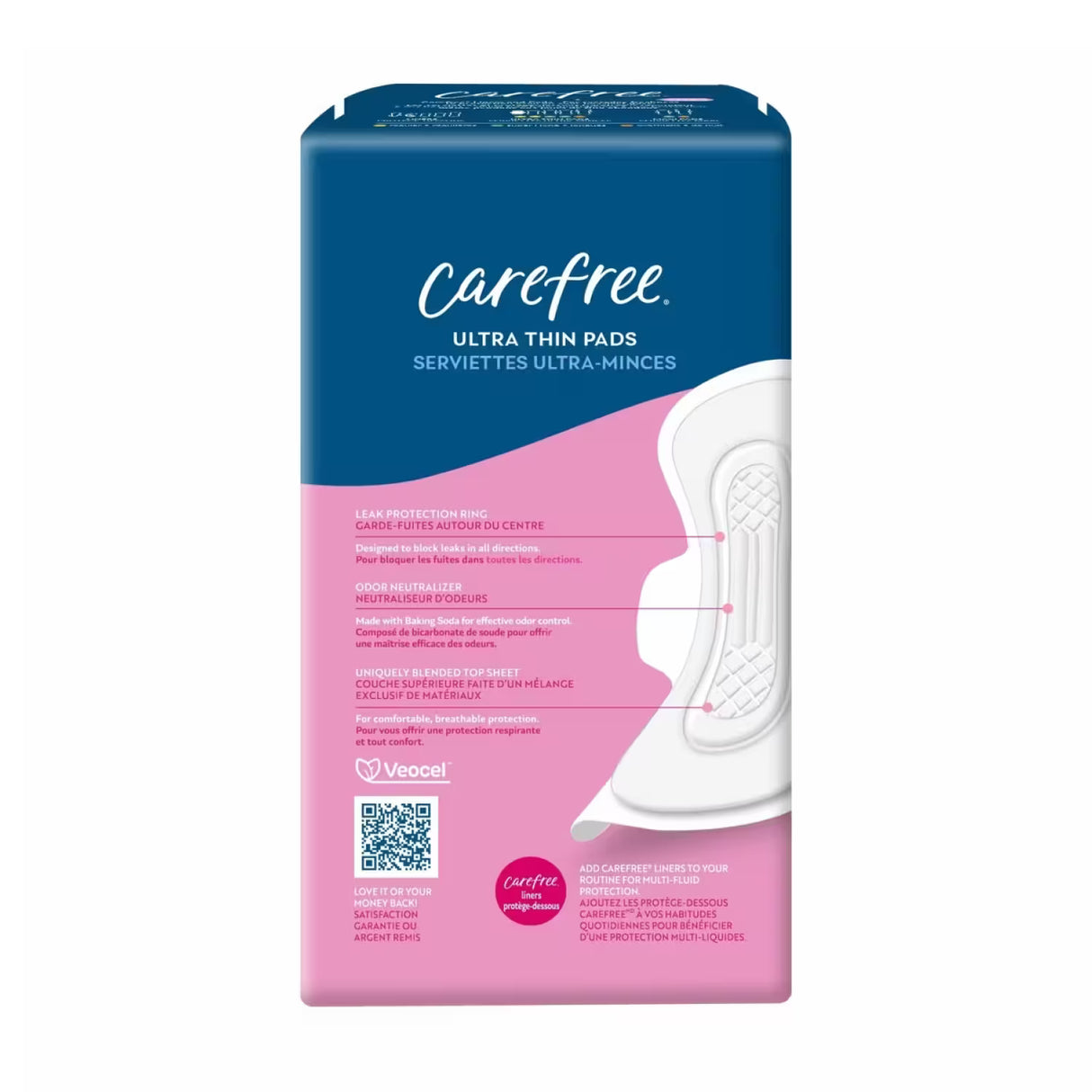 Carefree Ultra Thin Regular Pads with Wings – 28 Pads – 4 Pack