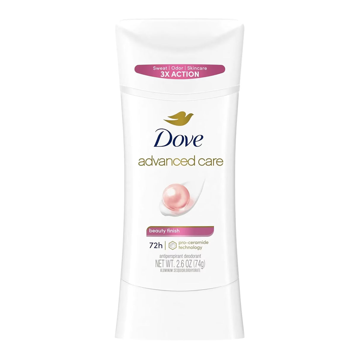 Dove -Advanced Care, 48h Antiperspirant Deodorant, Beauty Finish - 2.6 Oz - 12 Pack