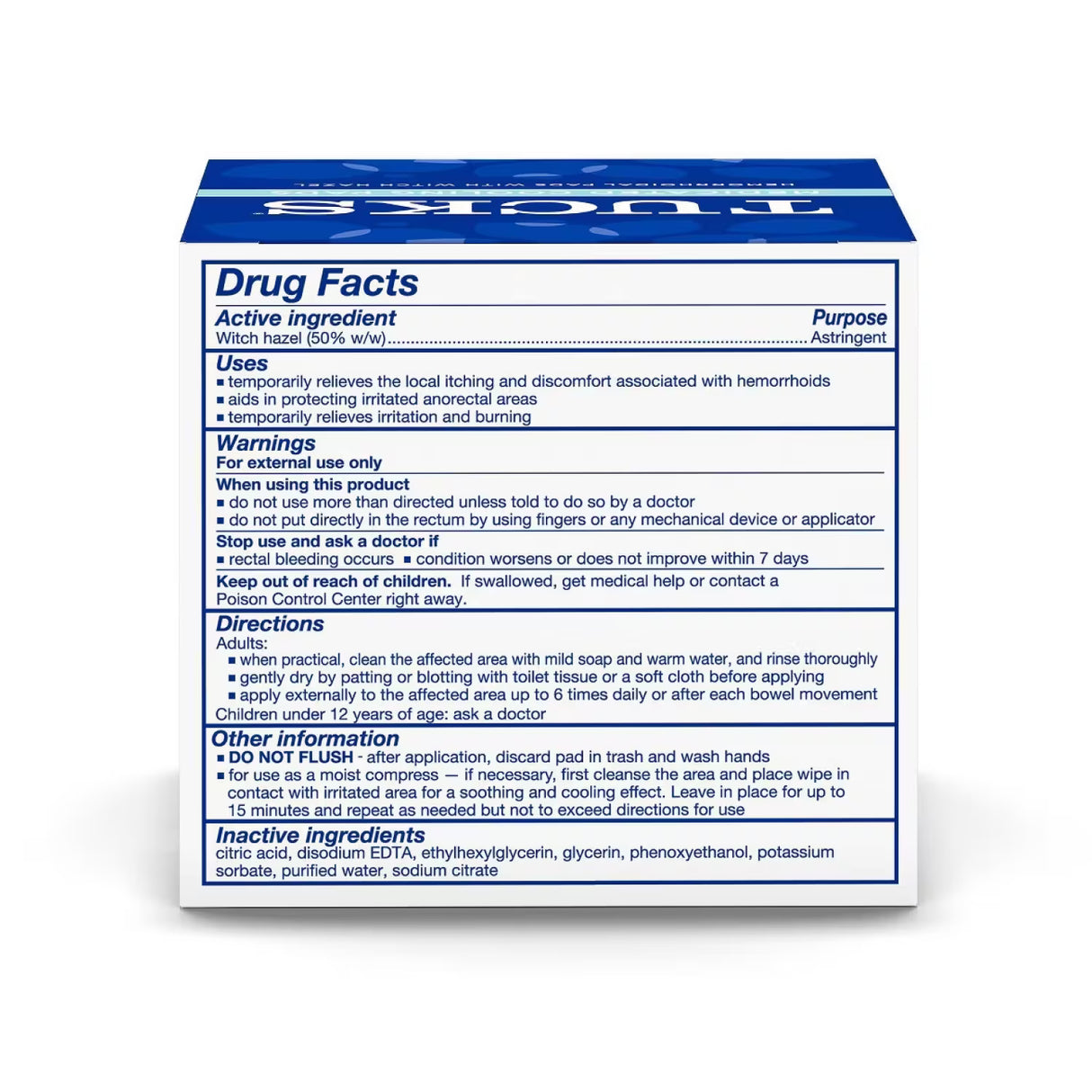 TUCKS Medicated Cooling Pads with Witch Hazel, 100 Ct - 12 Pack