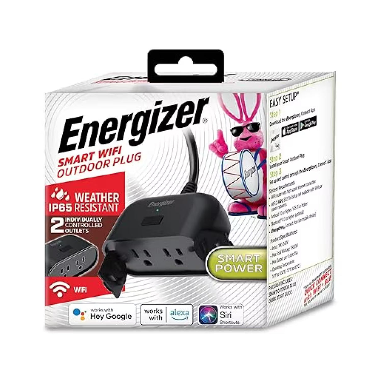Energizer Connect Smart Wi-Fi Weather Resistant Indoor/Outdoor Plug - 2nd Generation
