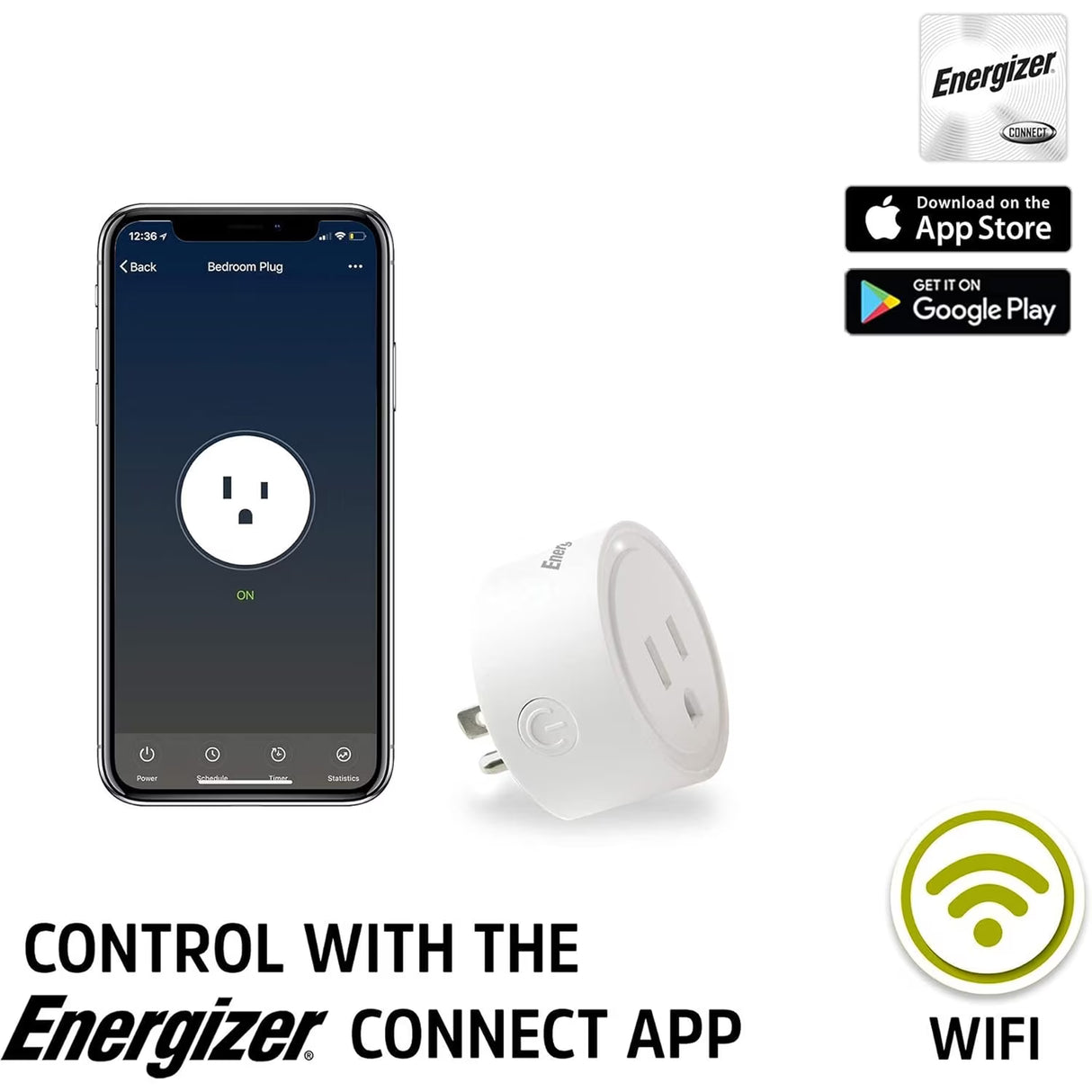 Energizer Connect Smart Wi-Fi Indoor Plug, 2 pk.