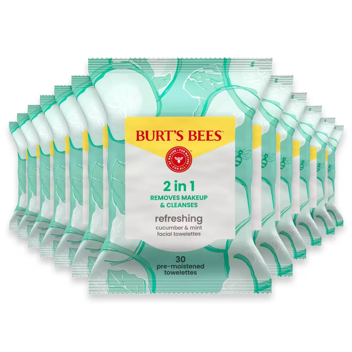 Burt's Bees Facial Cleansing Cucumber and Sage Towelettes – 30 Count – 12 Pack