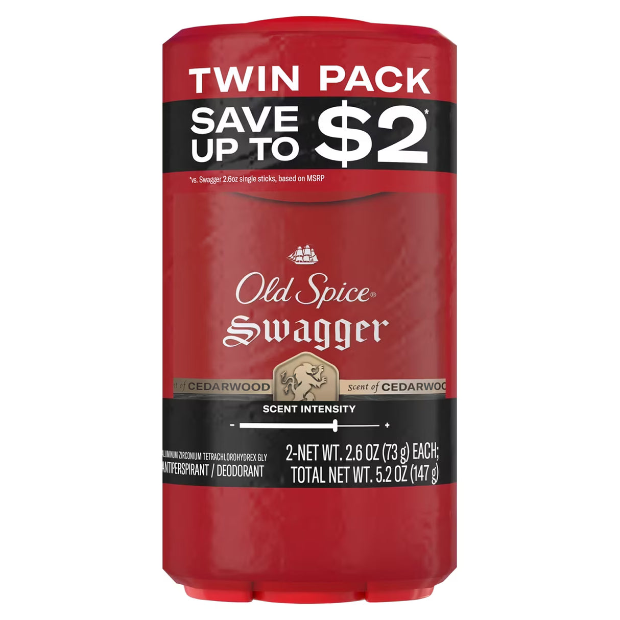 Old Spice Red Zone Swagger Invisible Solid Antiperspirant Deodorant, 2.6 oz - Twin Pack - 6 Pack