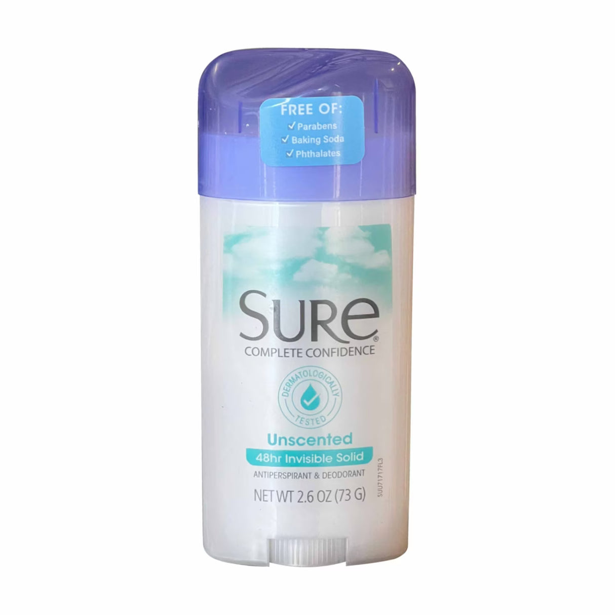 Sure Invisible Solid Anti-Perspirant and Deodorant, Unscented - 2.6 oz - 120 Volume Pack