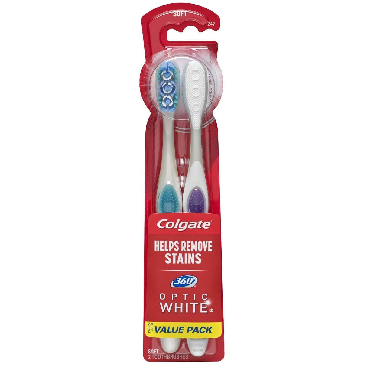 Colgate 360 Optic White Whitening Toothbrush Soft 2 ct/ea - 6 Pack - OPEN BOX