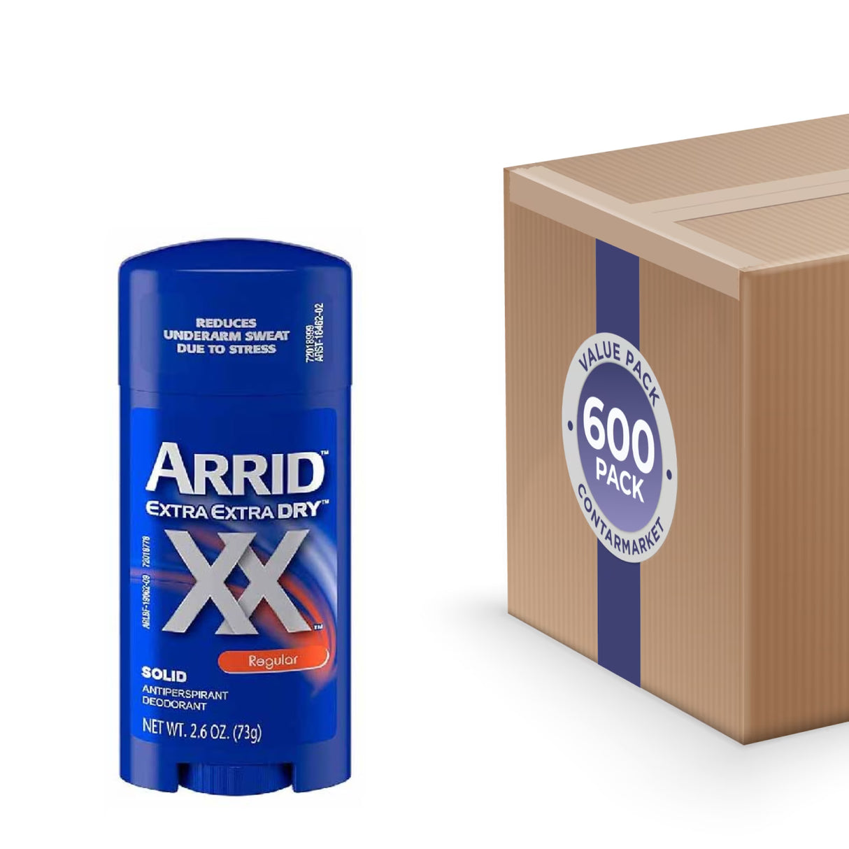 Arrid Extra Dry Wide Regular Solid Antiperspirant & Deodorant Stick 2.6 oz - 600 Pack