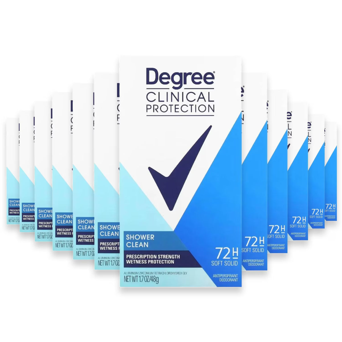 Degree Women Clinical Protection Antiperspirant Deodorant Soft Solid 1.7 oz - Shower Clean - 24 Pack