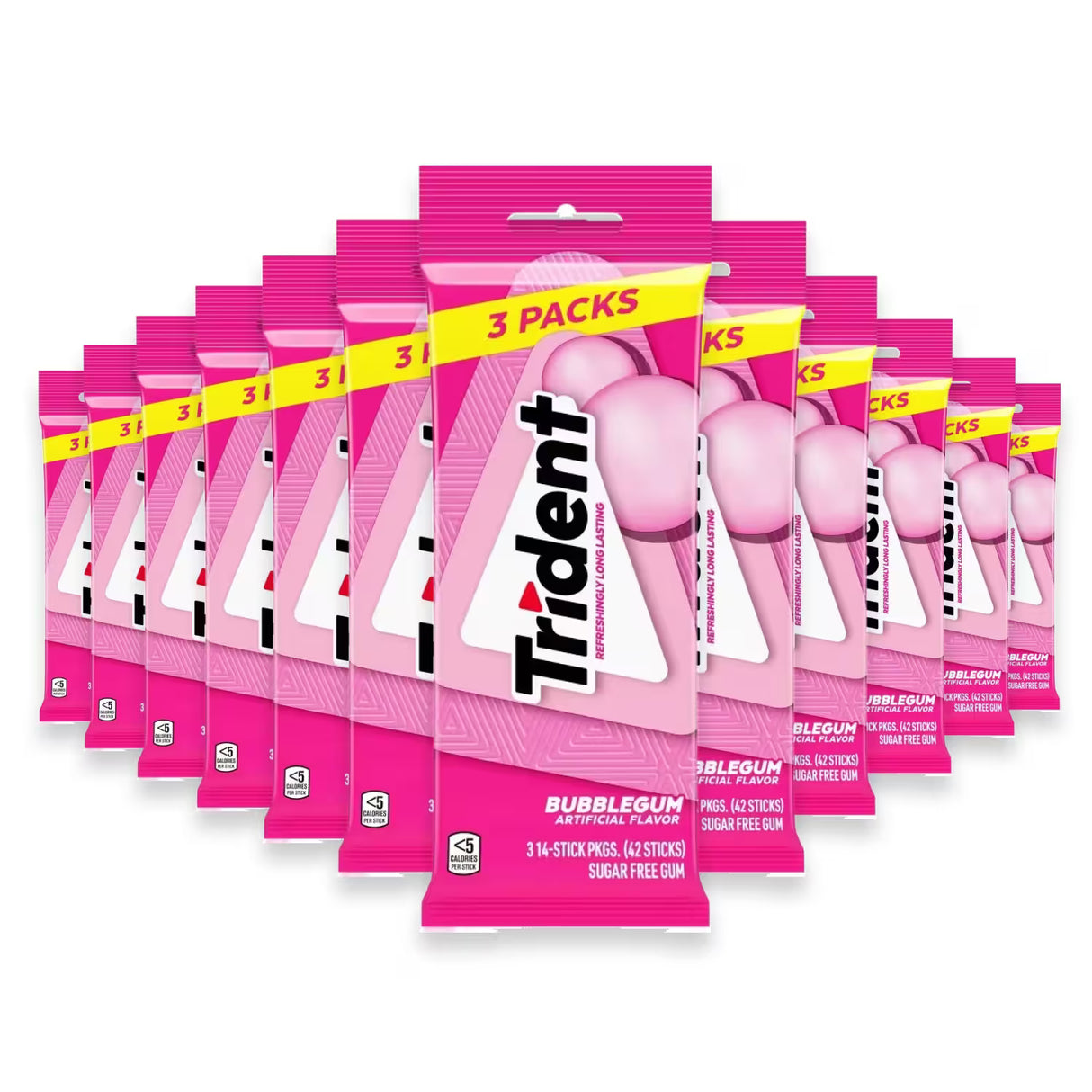Trident Sugar Free Gum Bubblegum Flavor – 42 Pieces – 20 Pack