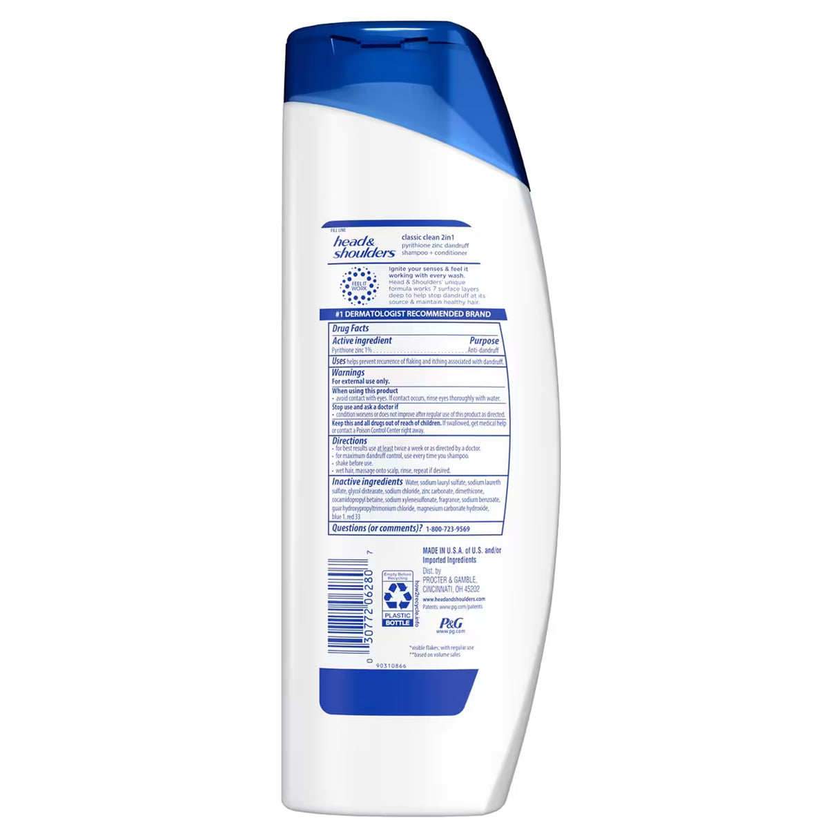 Head & Shoulders 2-in-1 Shampoo + Conditioner Classic Clean – 12.5 oz – 6 Pack - 50 cases pallet