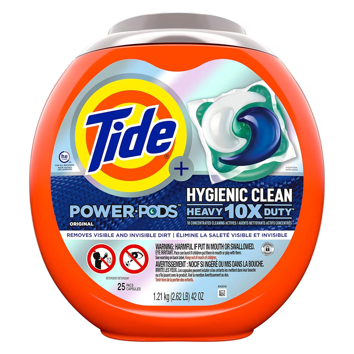 Tide Power PODS Hygienic Clean Heavy Duty Laundry Detergent Pacs – 25 Count XL – 4 Pack
