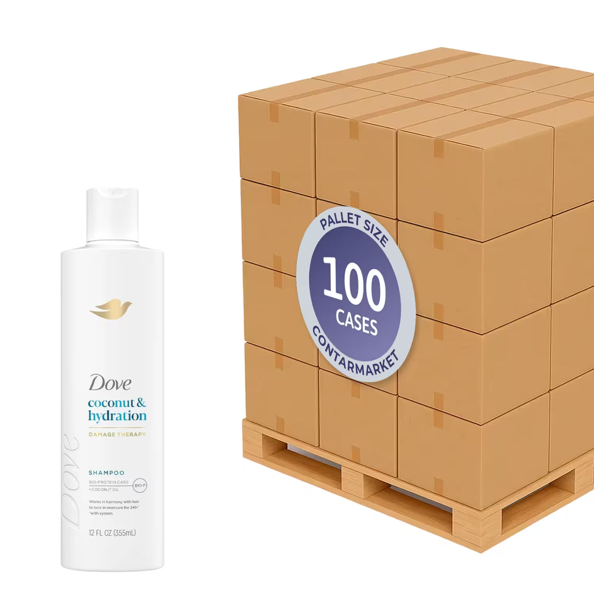 Dove Coconut & Hydration Shampoo – 12 fl oz – 6 Pack - 100 cases pallet