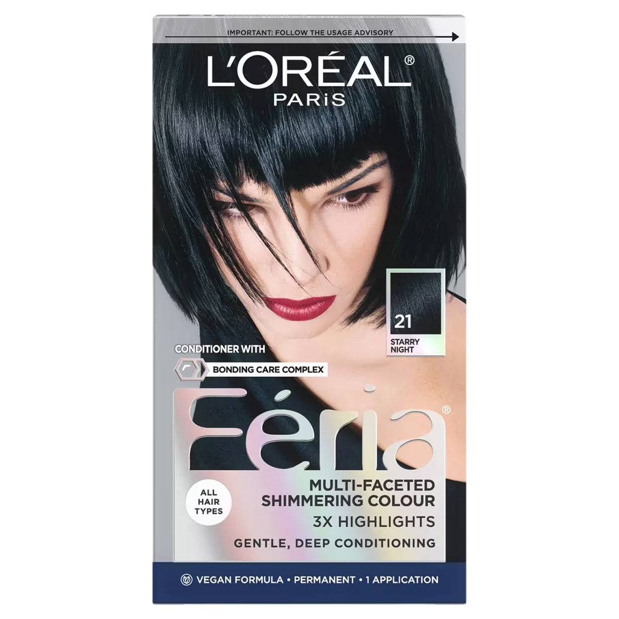L’Oréal Paris Feria Permanent Hair Color – #21 Starry Night – 12 Pack