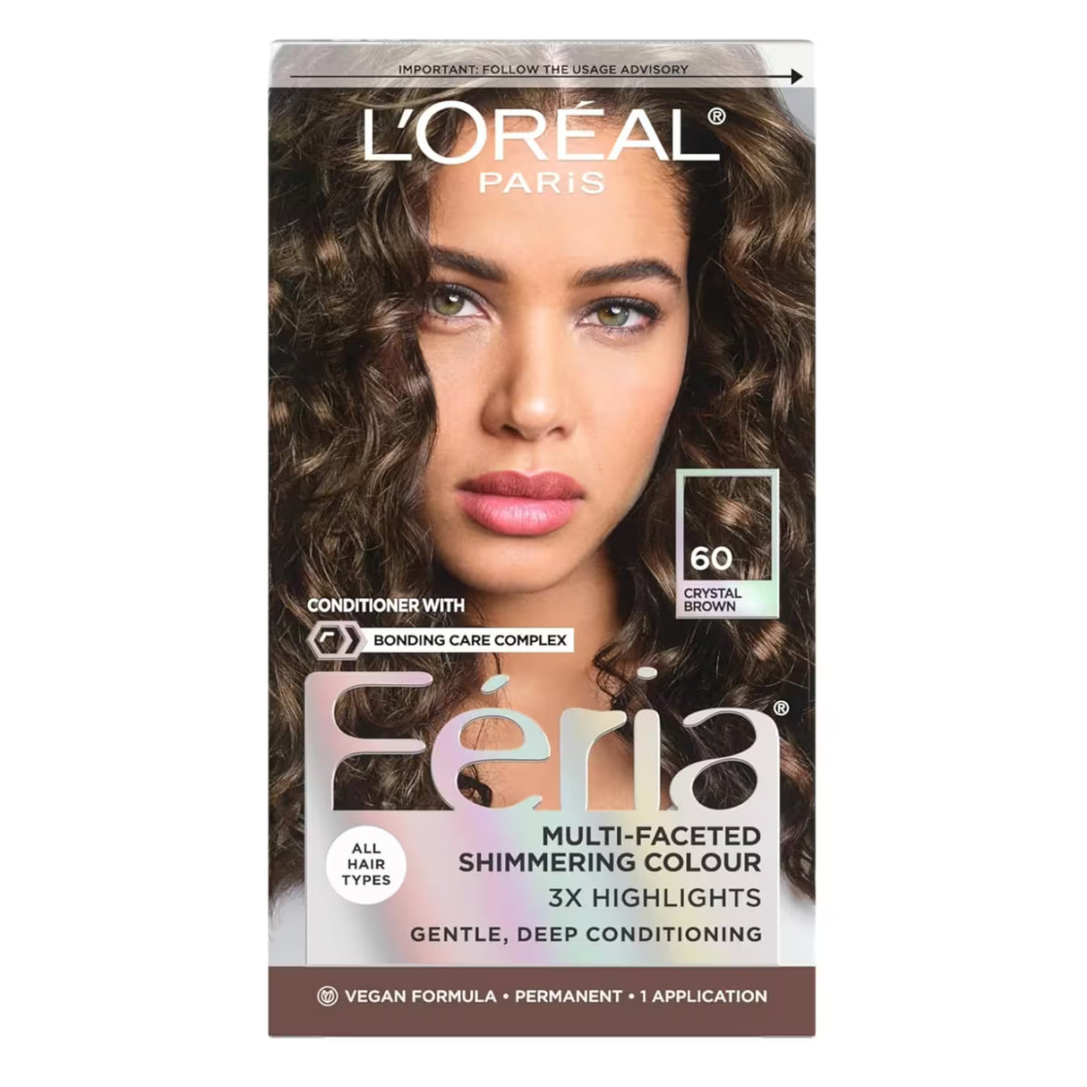 L’Oréal Paris Feria Permanent Hair Color – #60 Crystal Brown – 12 Pack
