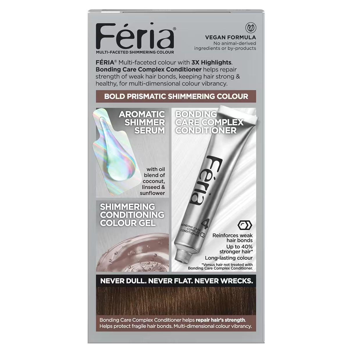 L’Oréal Paris Feria Permanent Hair Color – #60 Crystal Brown – 12 Pack