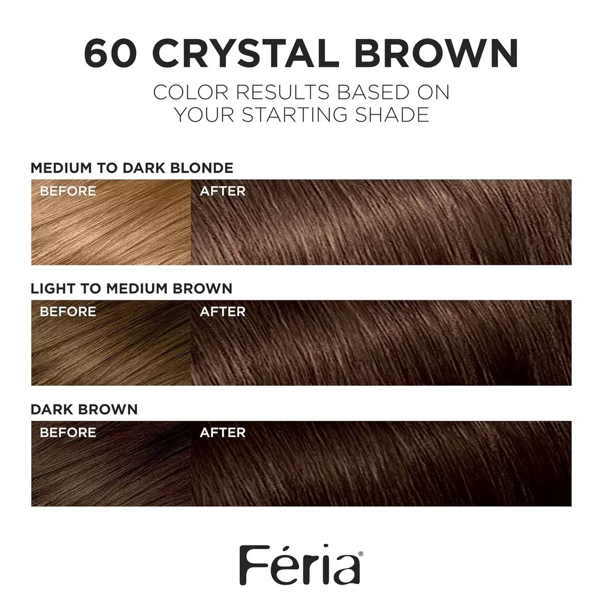 L’Oréal Paris Feria Permanent Hair Color – #60 Crystal Brown – 12 Pack