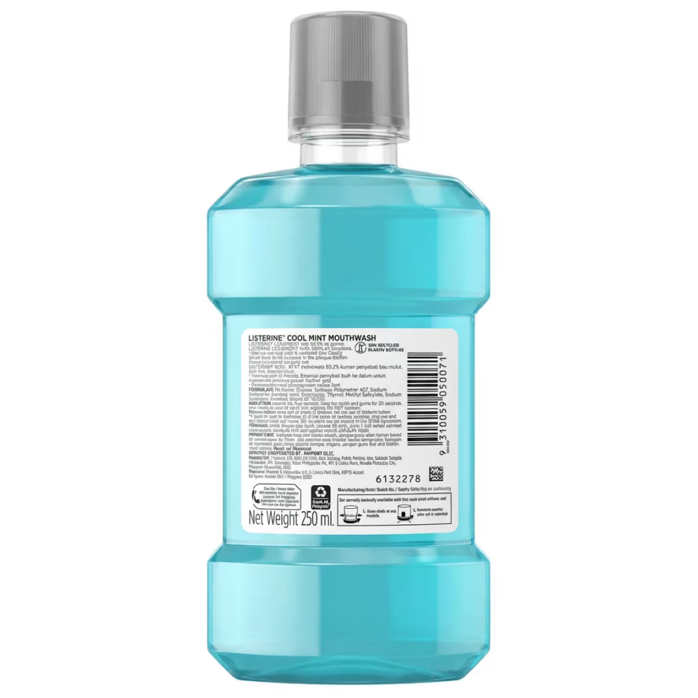 Listerine Cool Mint Mouthwash, 250 ml - 8 Pack