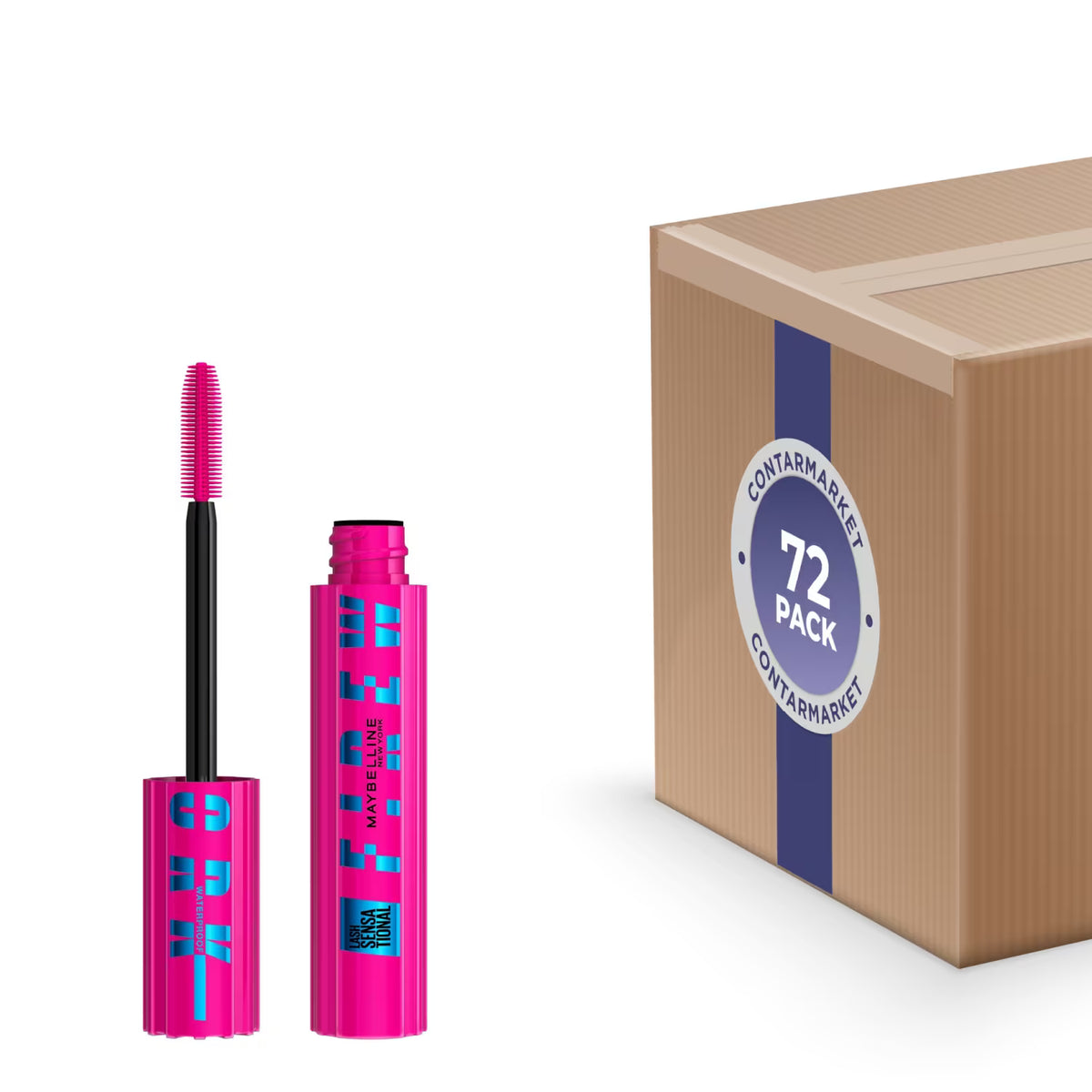 Maybelline Lash Sensational Firework Waterproof Mascara, Very Black - 72 Pack
