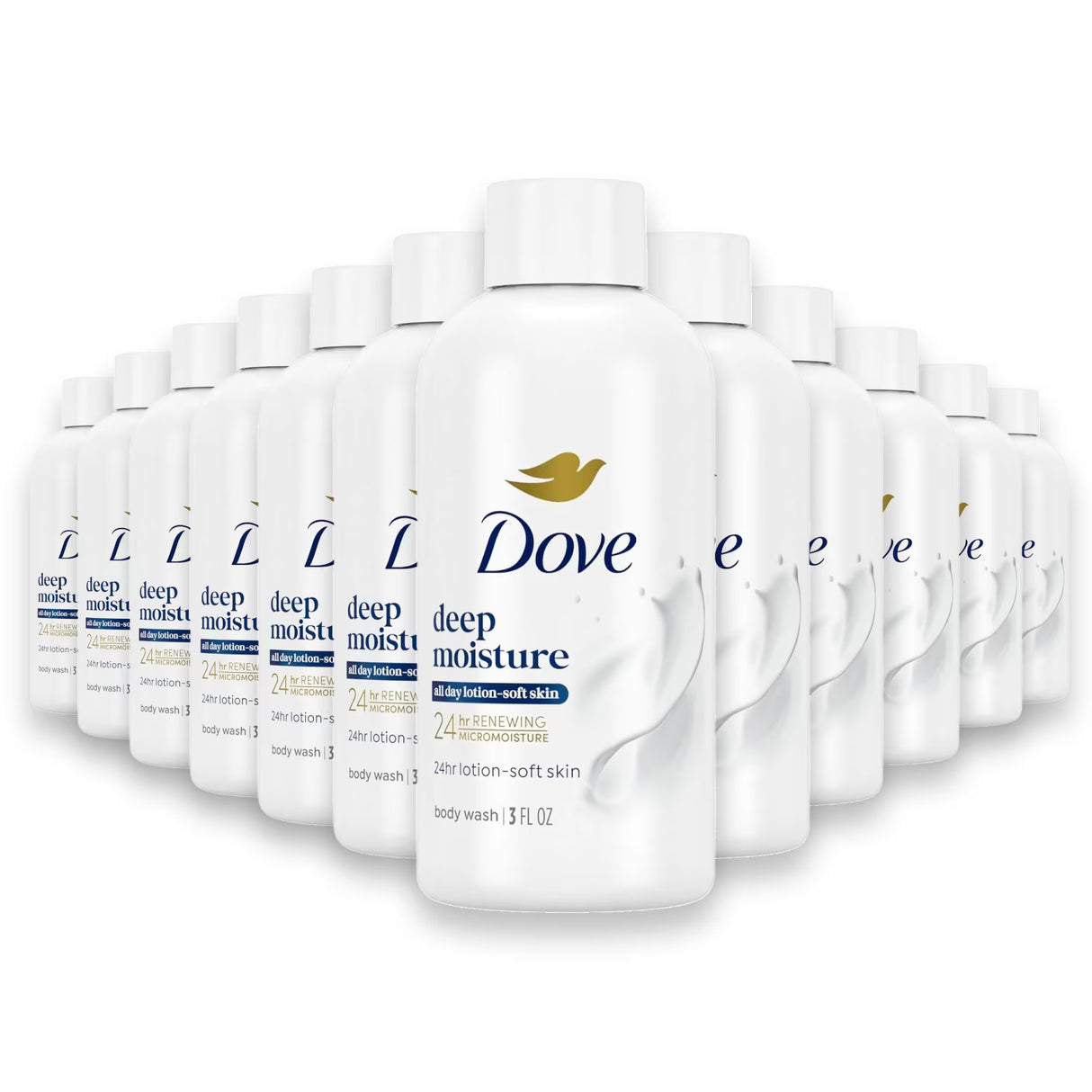 Dove Body Wash Deep Moisture for Dry Skin 3 oz - 24 pack - Travel Size