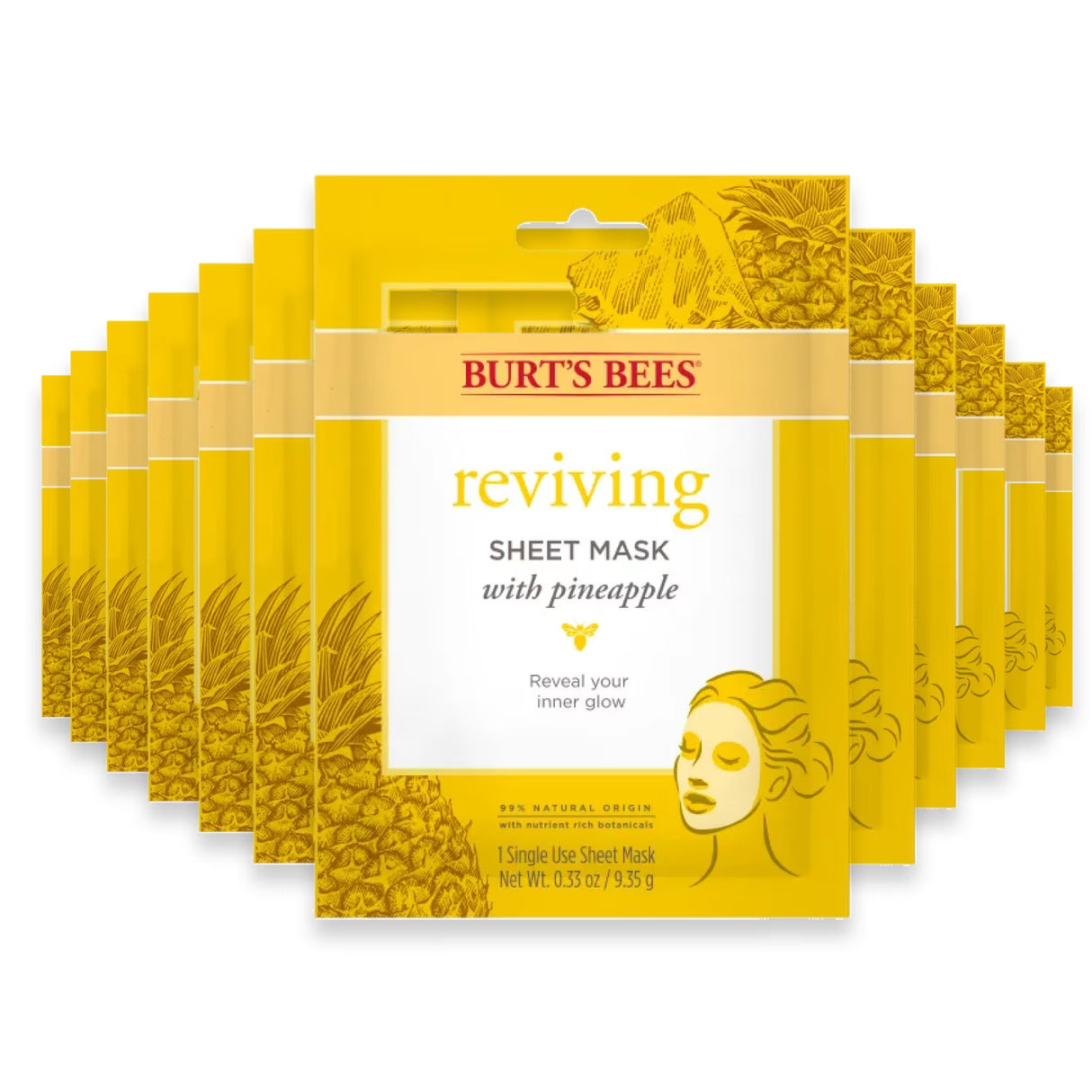 Burt’s Bees Reviving Sheet Mask – Single Use – 48 Pack