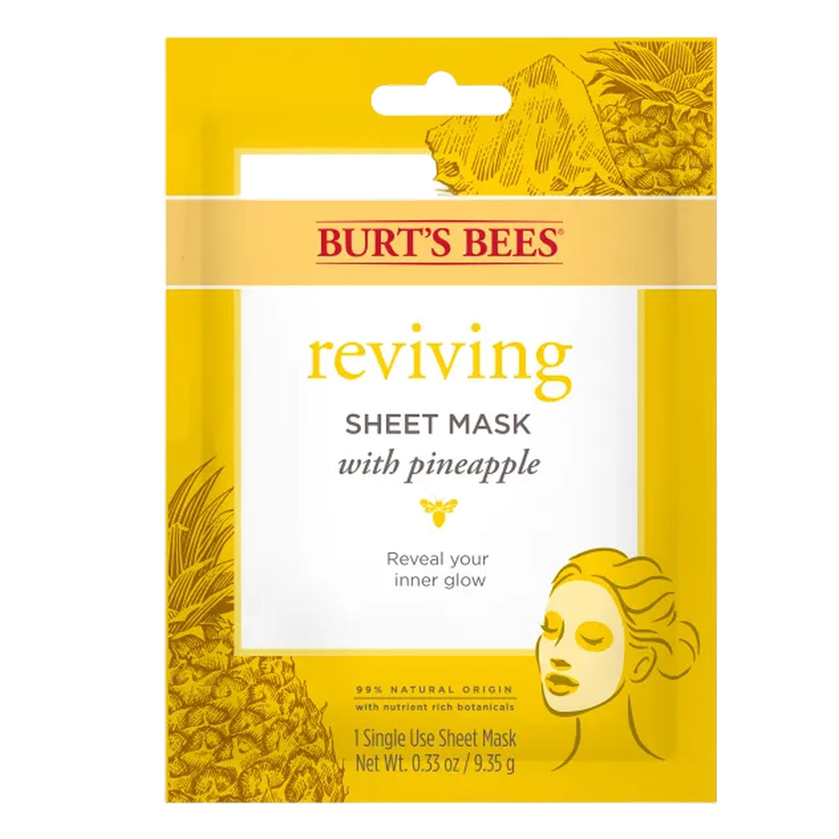 Burt’s Bees Reviving Sheet Mask – Single Use – 48 Pack