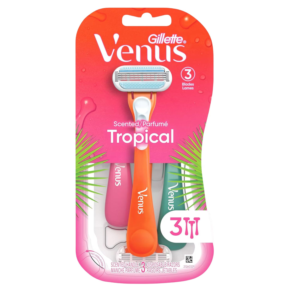 Gillette Venus Disposable Razors, Tropical - 3ct - 4 Pack