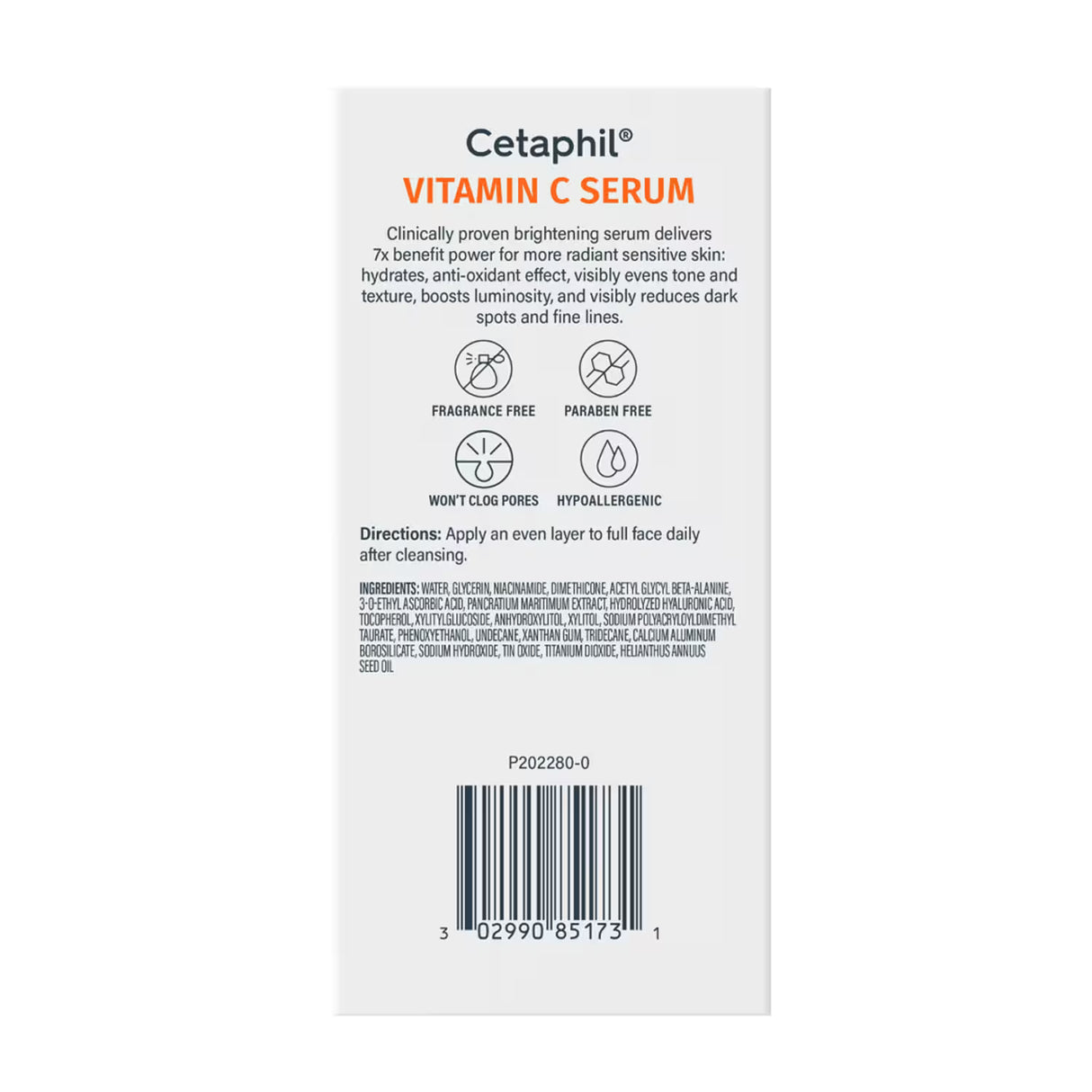 Cetaphil Vitamin C Brightening Face Serum 1 oz - 24 Pack