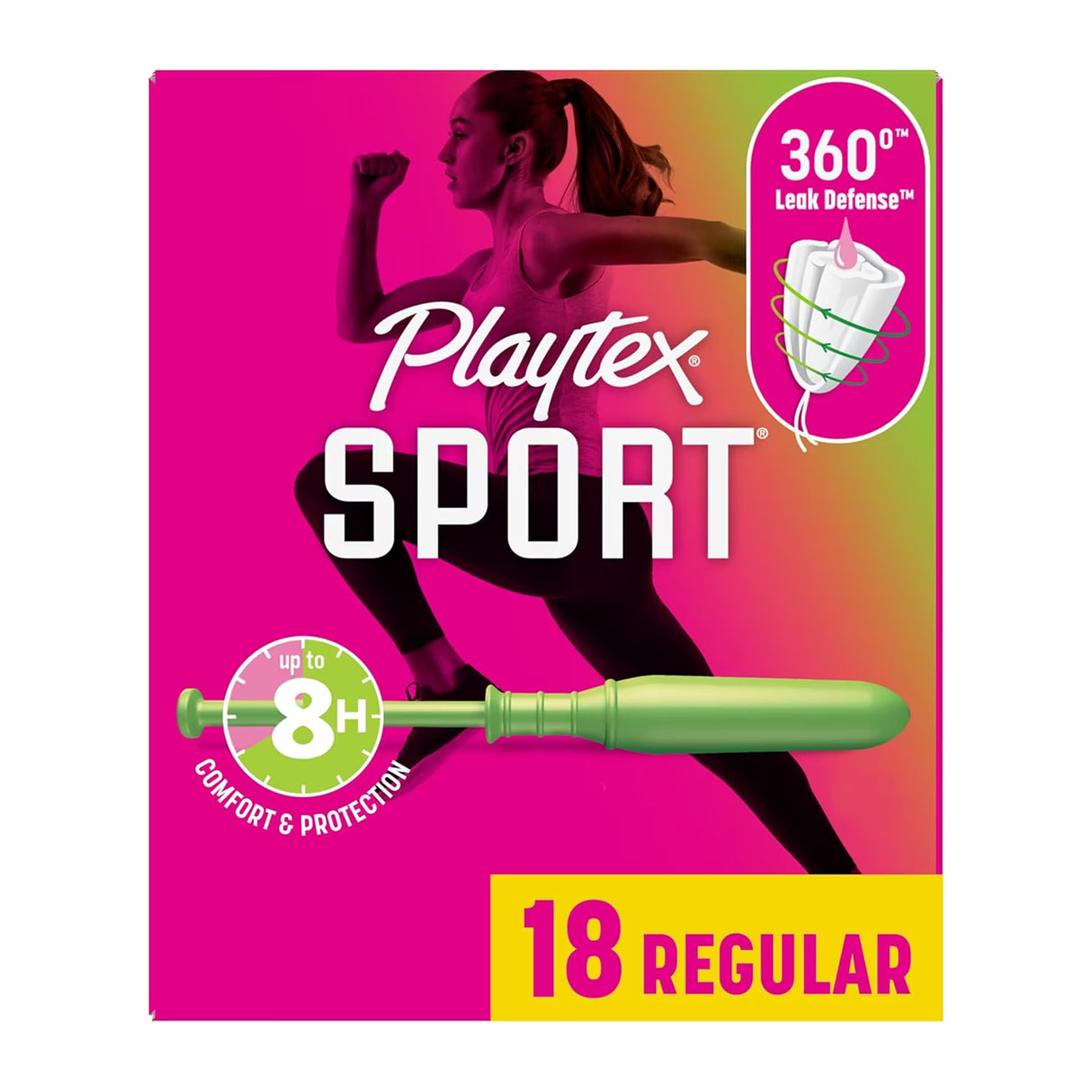 Playtex Sport Tampons Regular, Unscented 18 Ct - 12 Pack