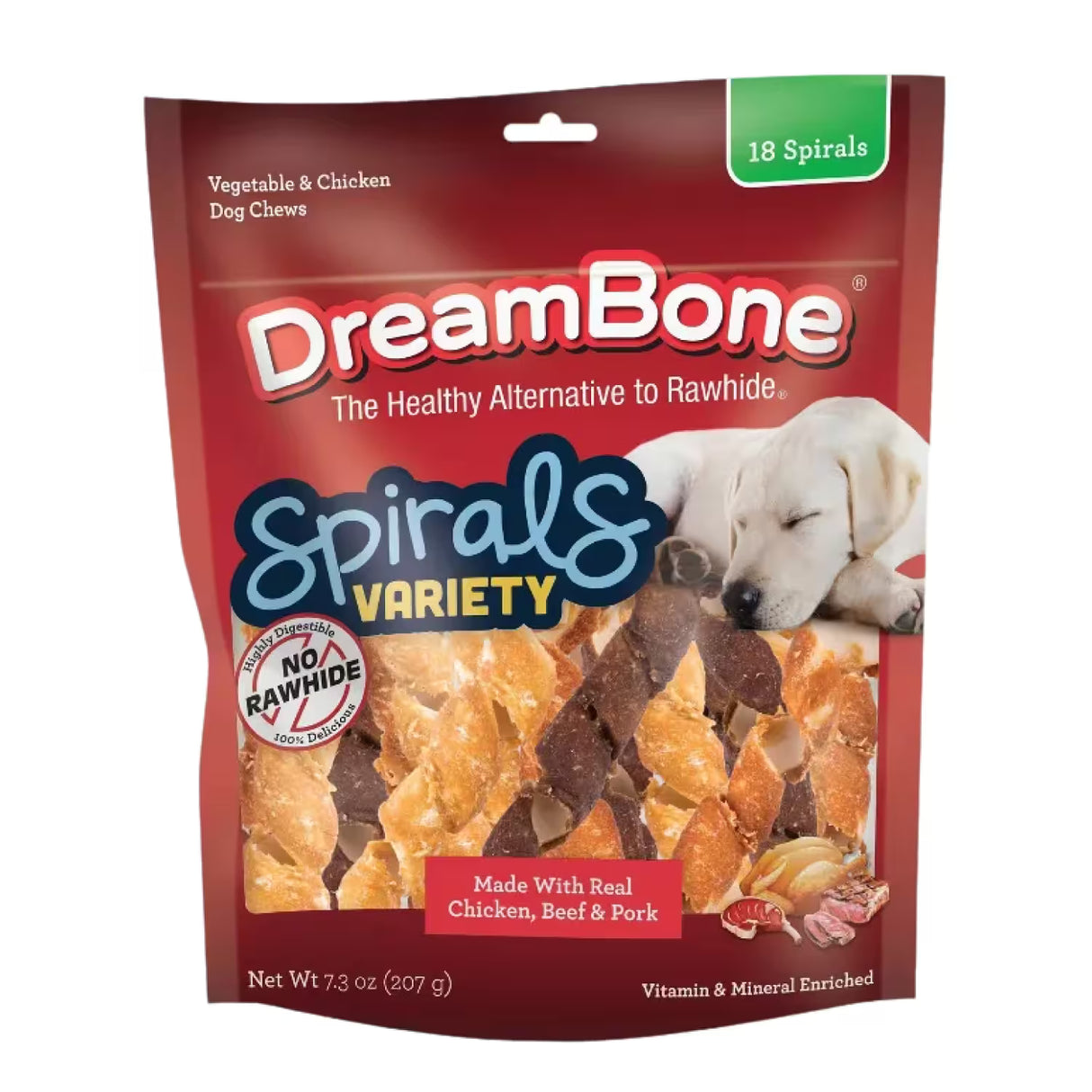 DreamBone Spirals Variety Pack Dog Chews – 18 Count – 24 Pack