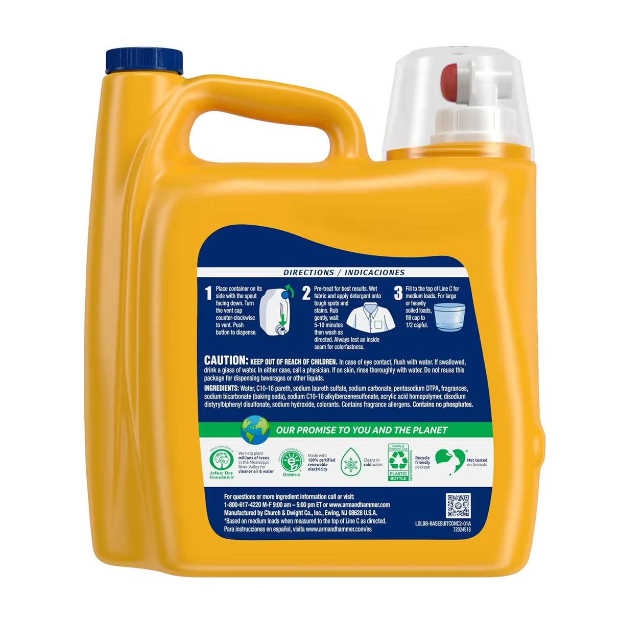 Arm & Hammer Clean Burst Liquid Laundry Detergent – 140 fl oz – 2 Pack - 50 cases pallet