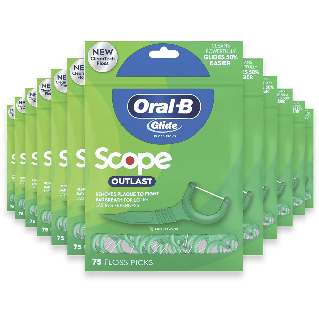 Oral-B Glide Floss Picks with Scope Mint, 75ct - 48 Pack