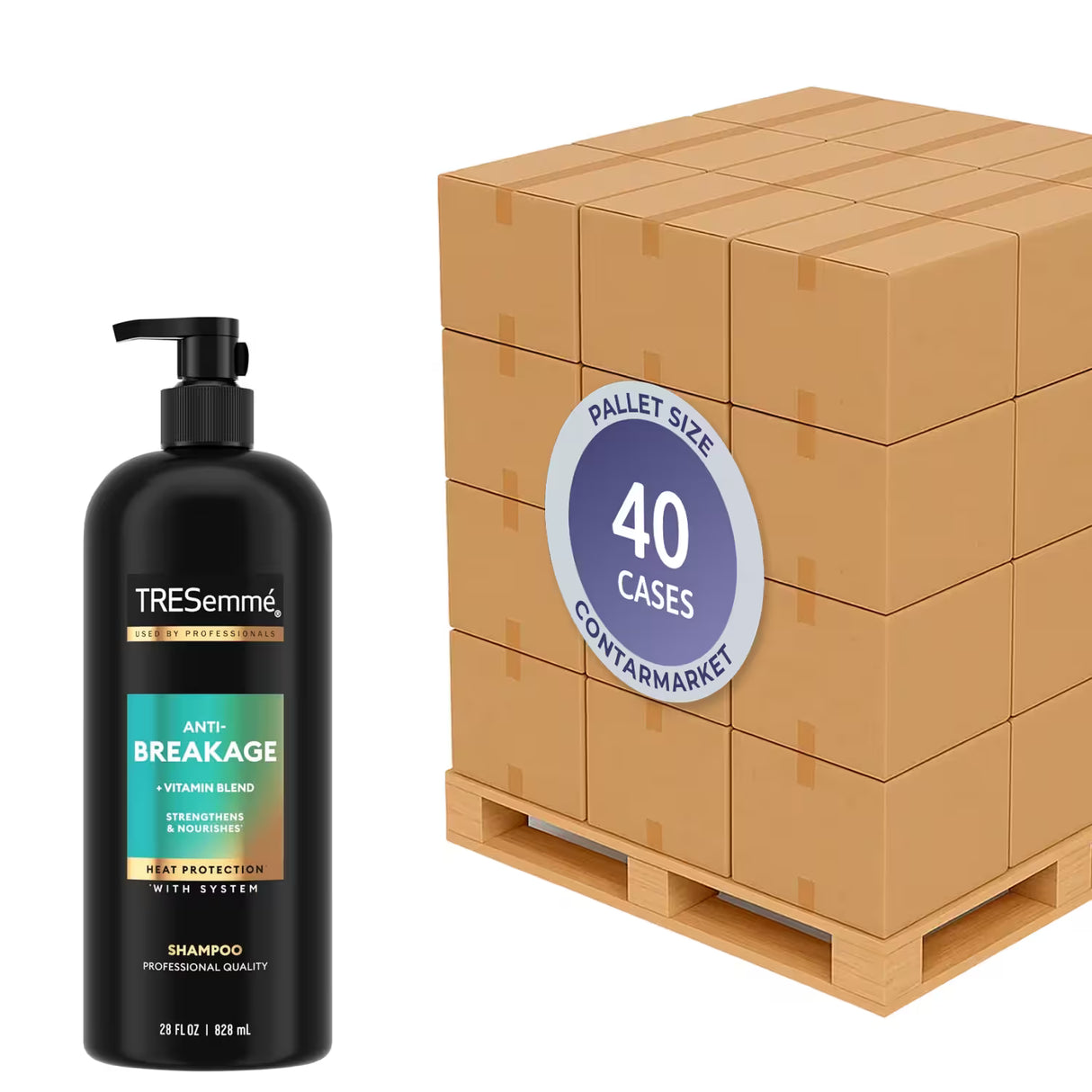 Tresemme - Pro Solutions Anti-Breakage Vitamin Blend Shampoo - 28 Oz - 6 Pack - 40 cases pallet