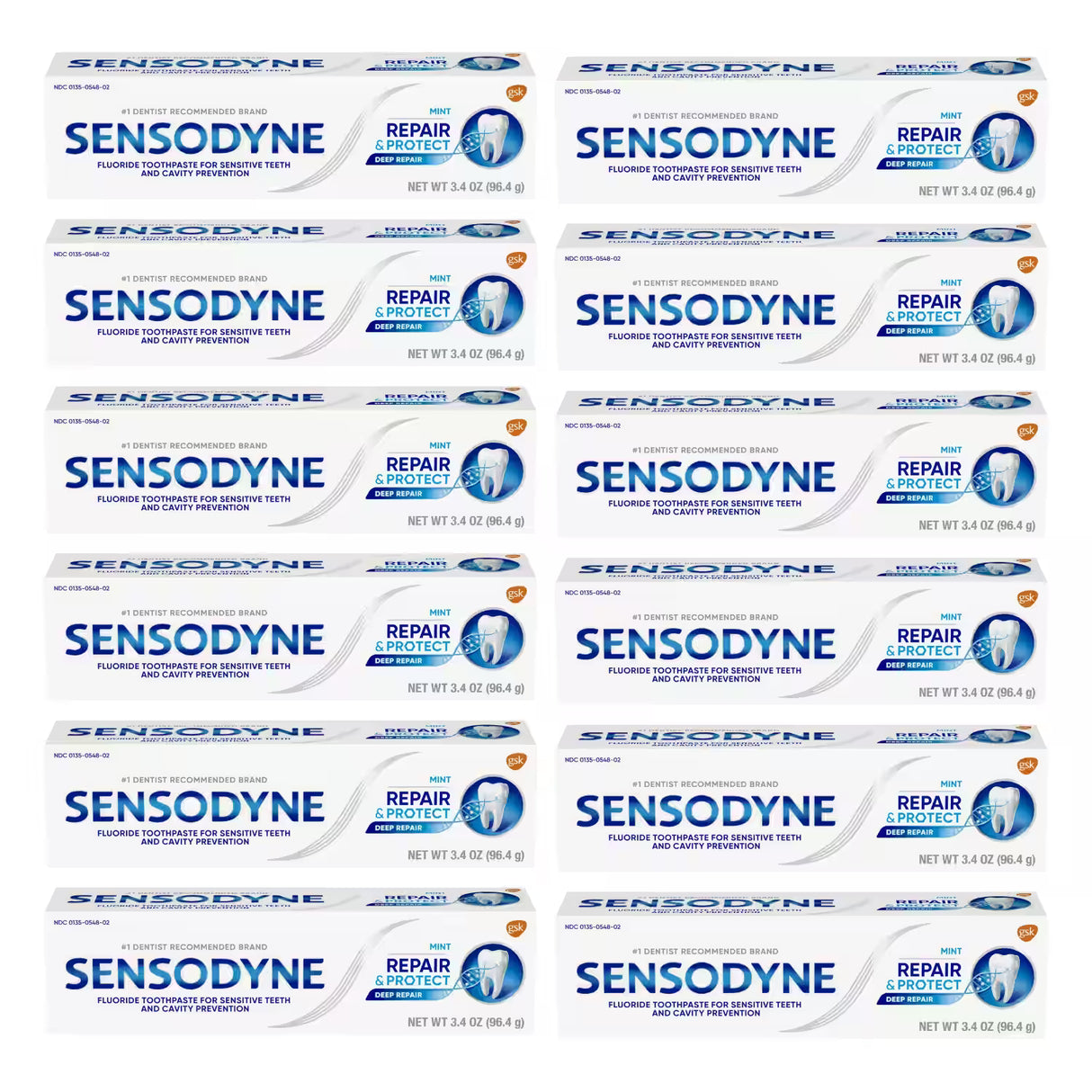 Sensodyne - Repair And Protect Toothpaste - 3.4 Oz - 12 Pack