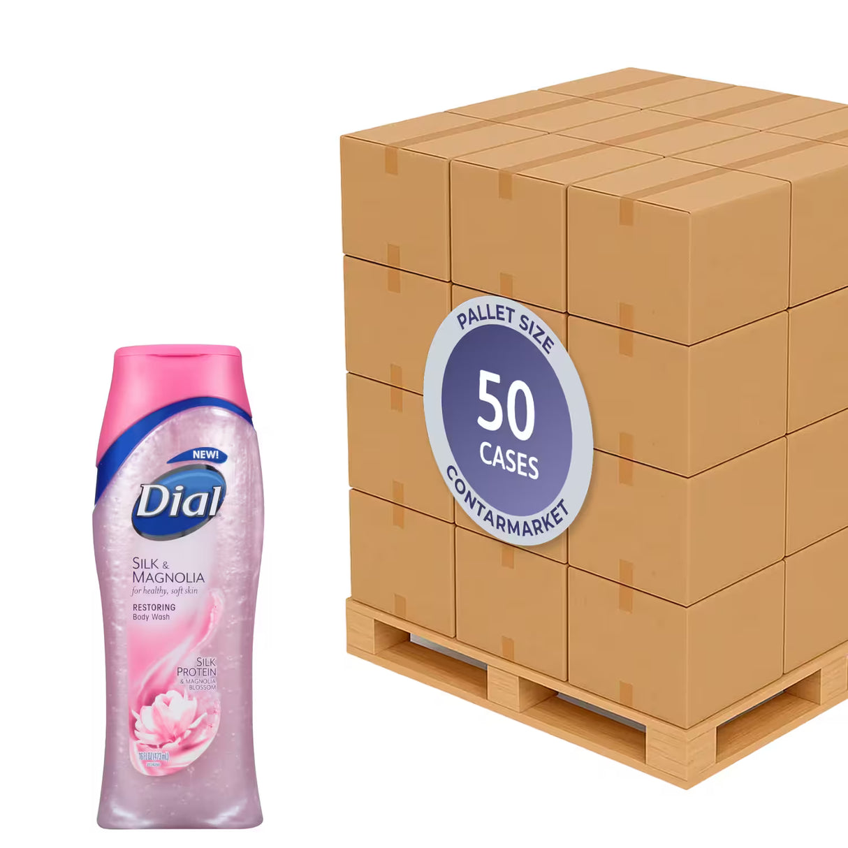 Dial Body Wash Silk & Magnolia – 16 fl oz – 6 Pack - 50 cases pallet