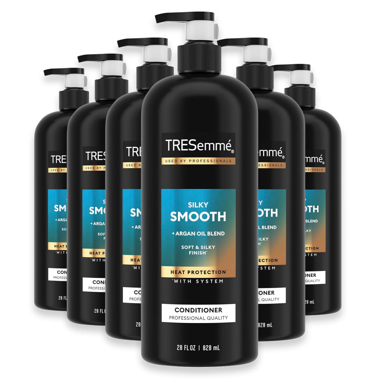 Tresemme - Silky & Smooth Anti-Frizz Conditioner for Frizzy Hair Formulated With Pro Style Technology - 28 Oz - 6 Pack